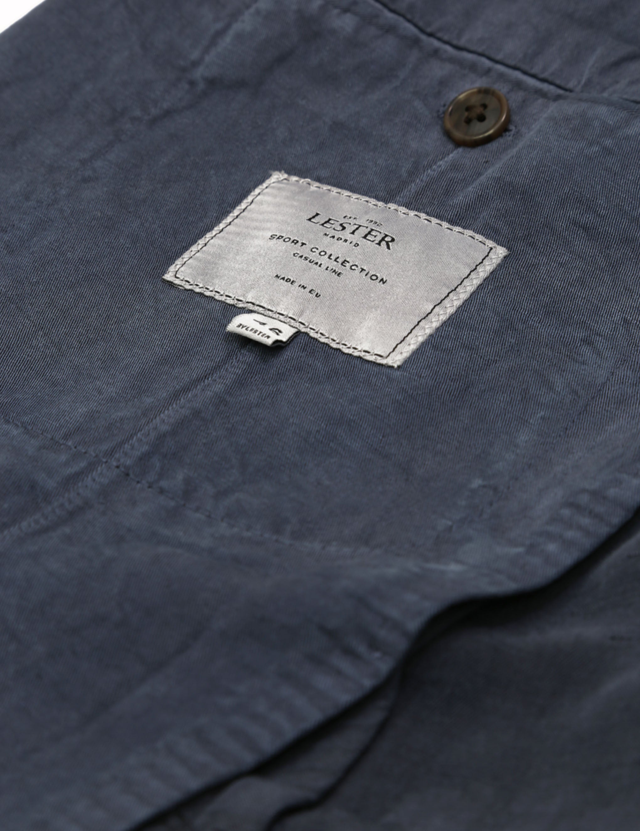 Chaqueta lino algodón lavada Azul