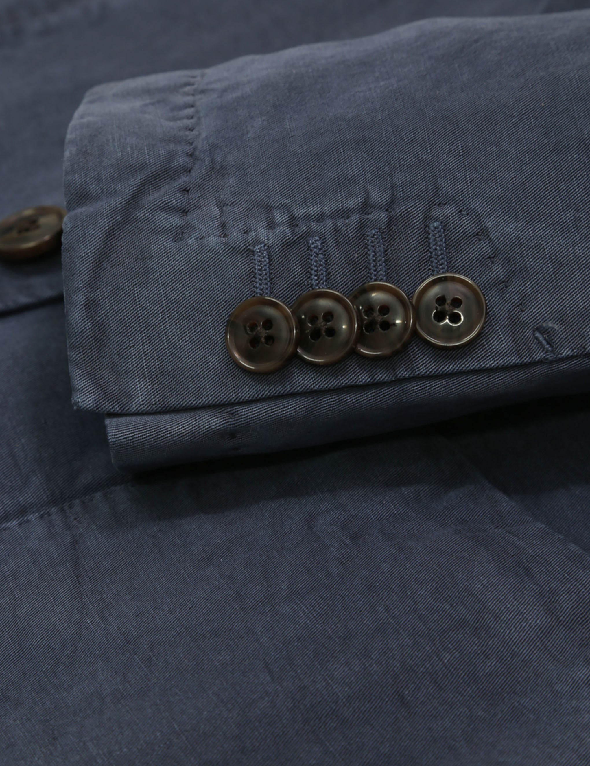 Chaqueta lino algodón lavada Azul