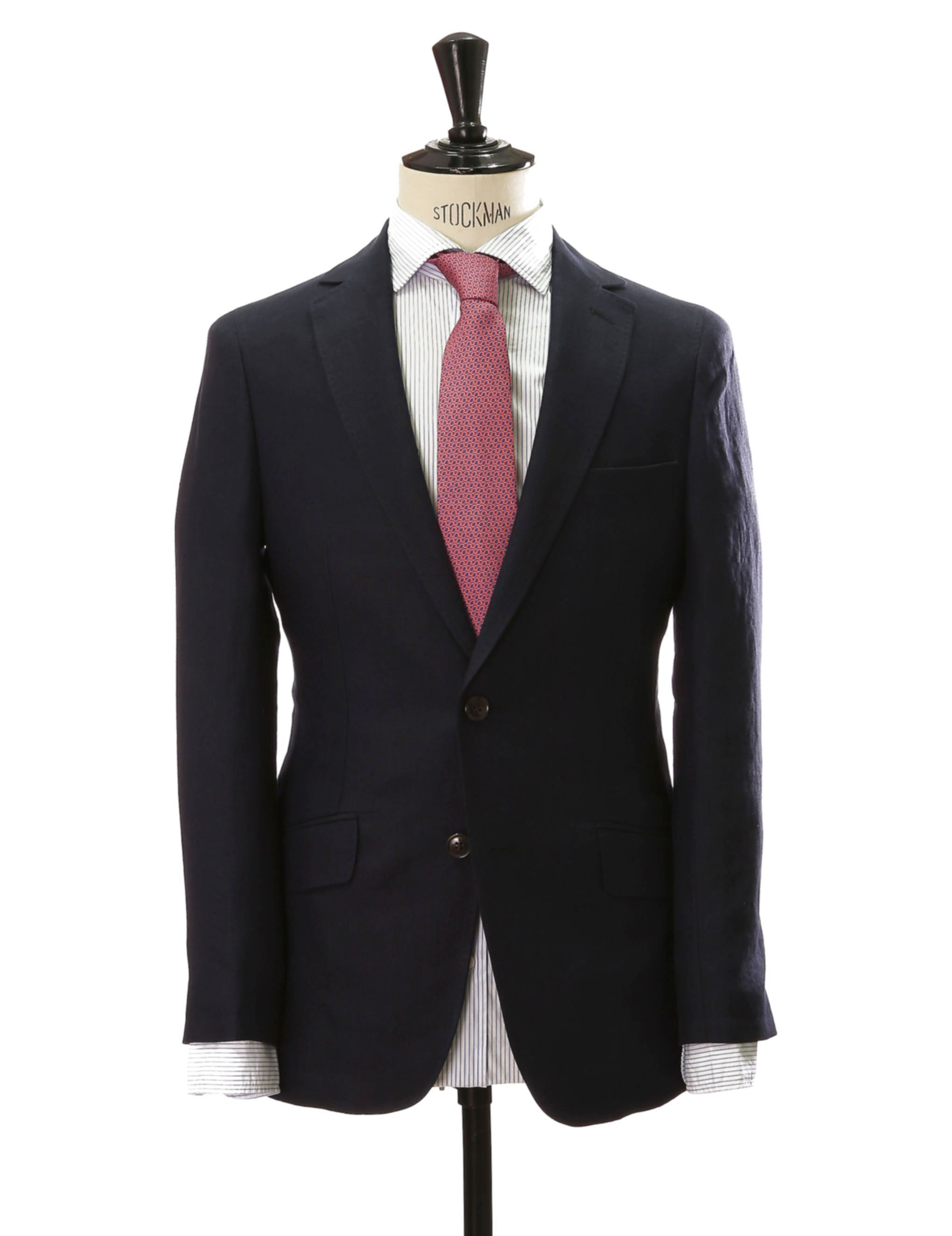 Chaqueta lino espiga Azul oscuro