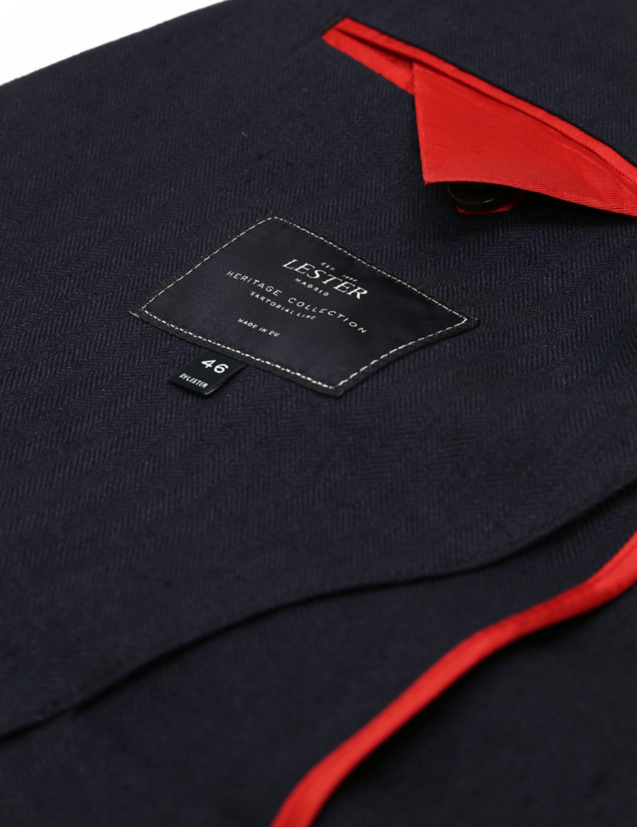 Chaqueta lino espiga Azul oscuro