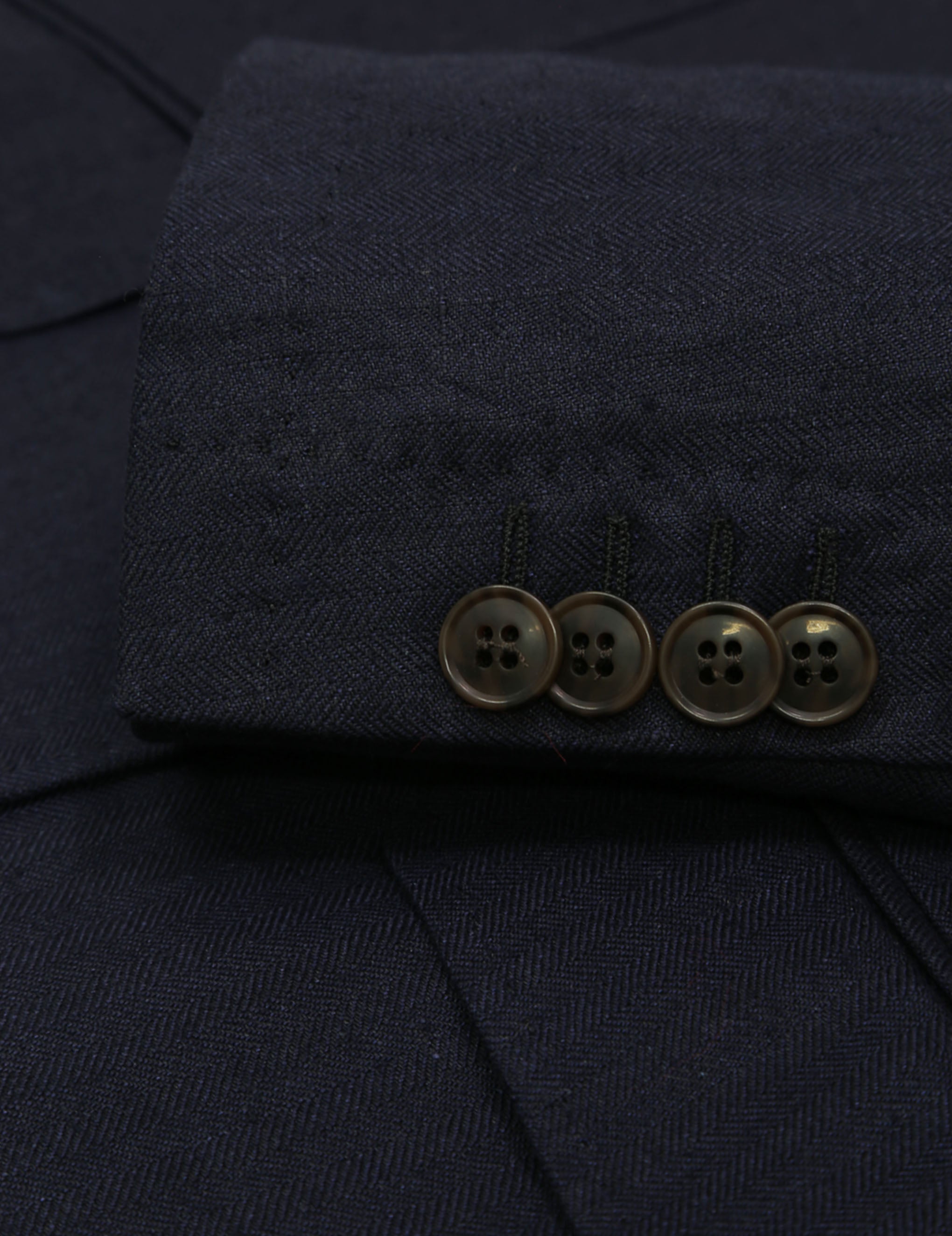 Chaqueta lino espiga Azul oscuro