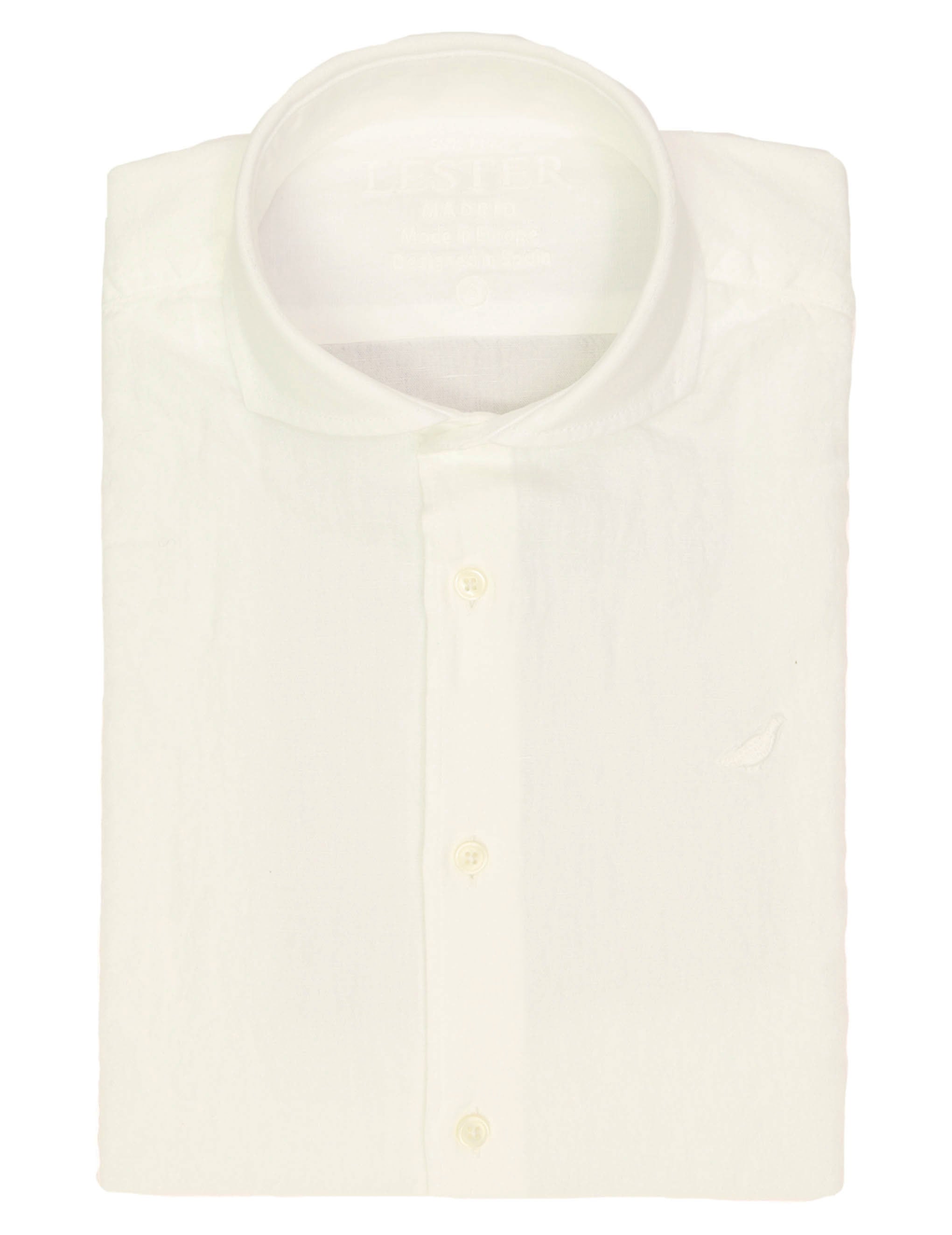 Camisa lino algodón lavada Blanco