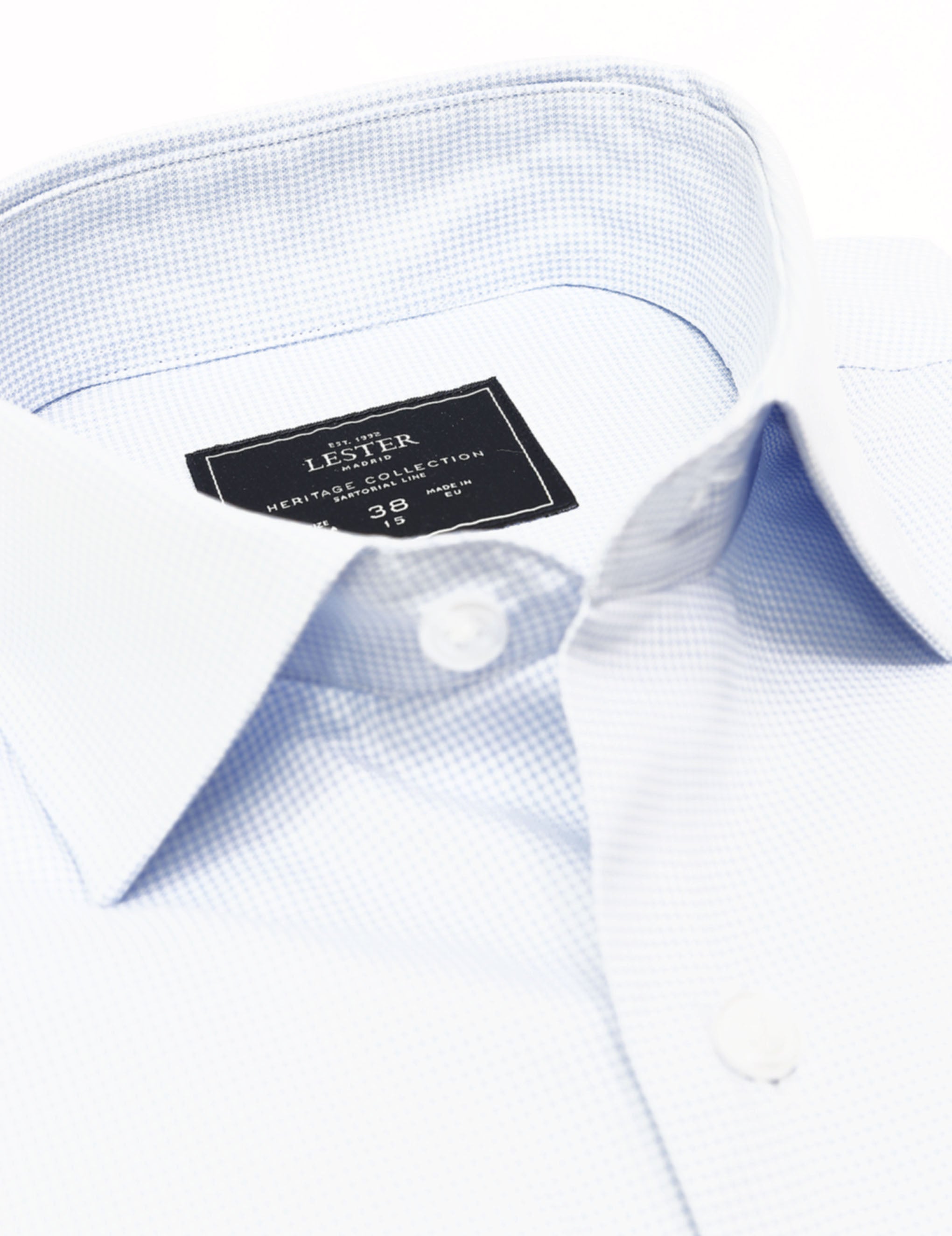 Camisa vestir vichy p.d Azul