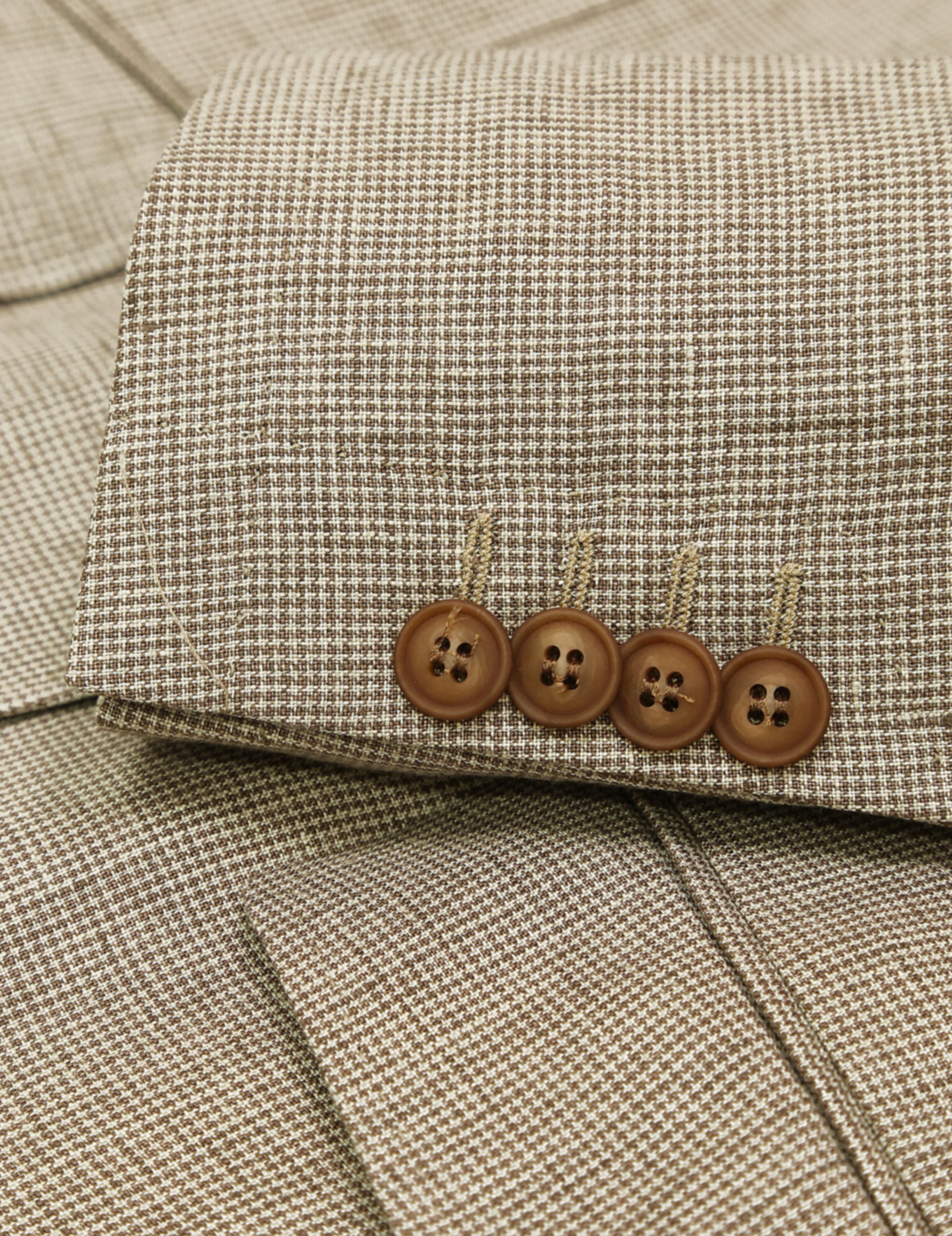 Chaqueta vichy lino Beige