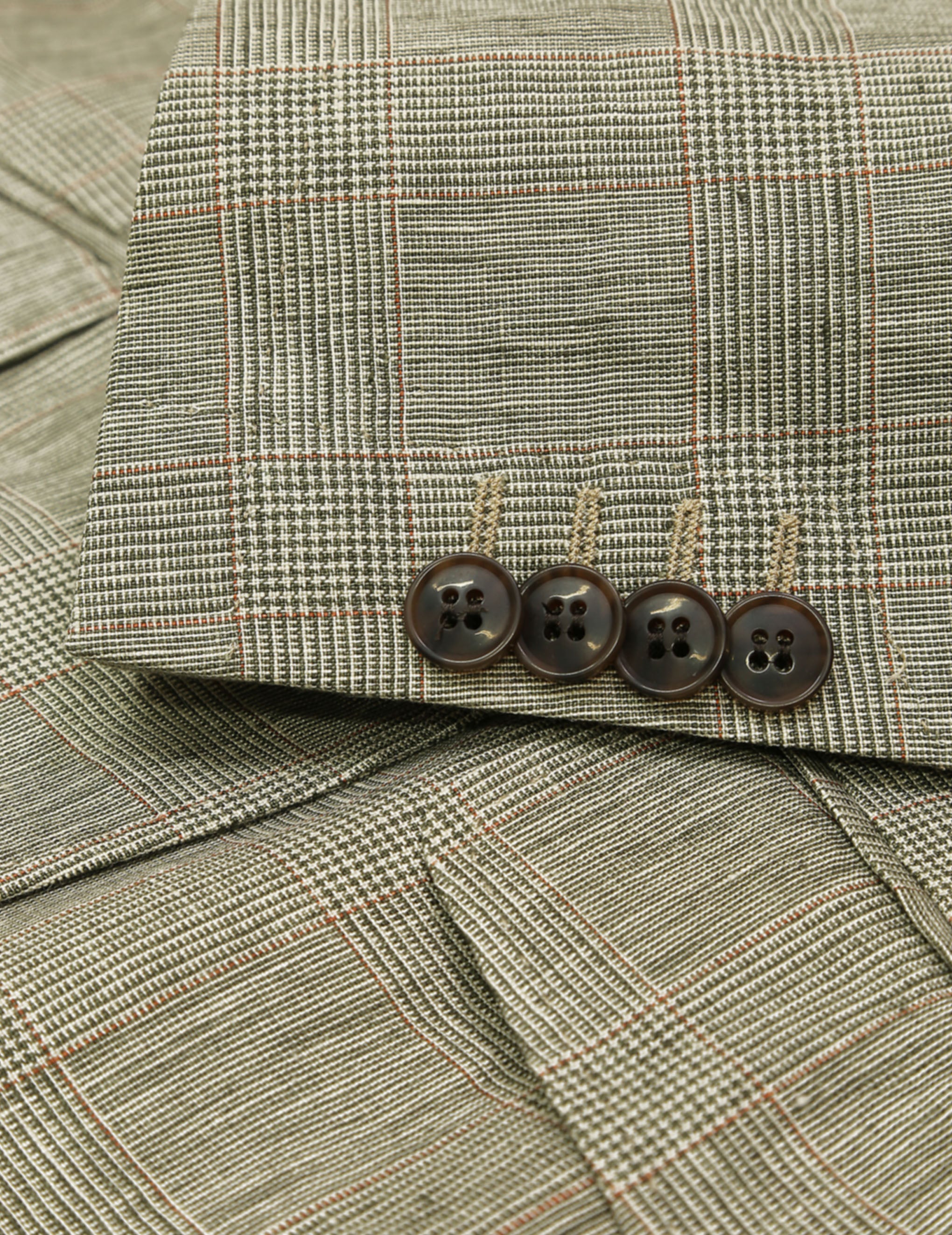 Chaqueta cuadros lino Verde