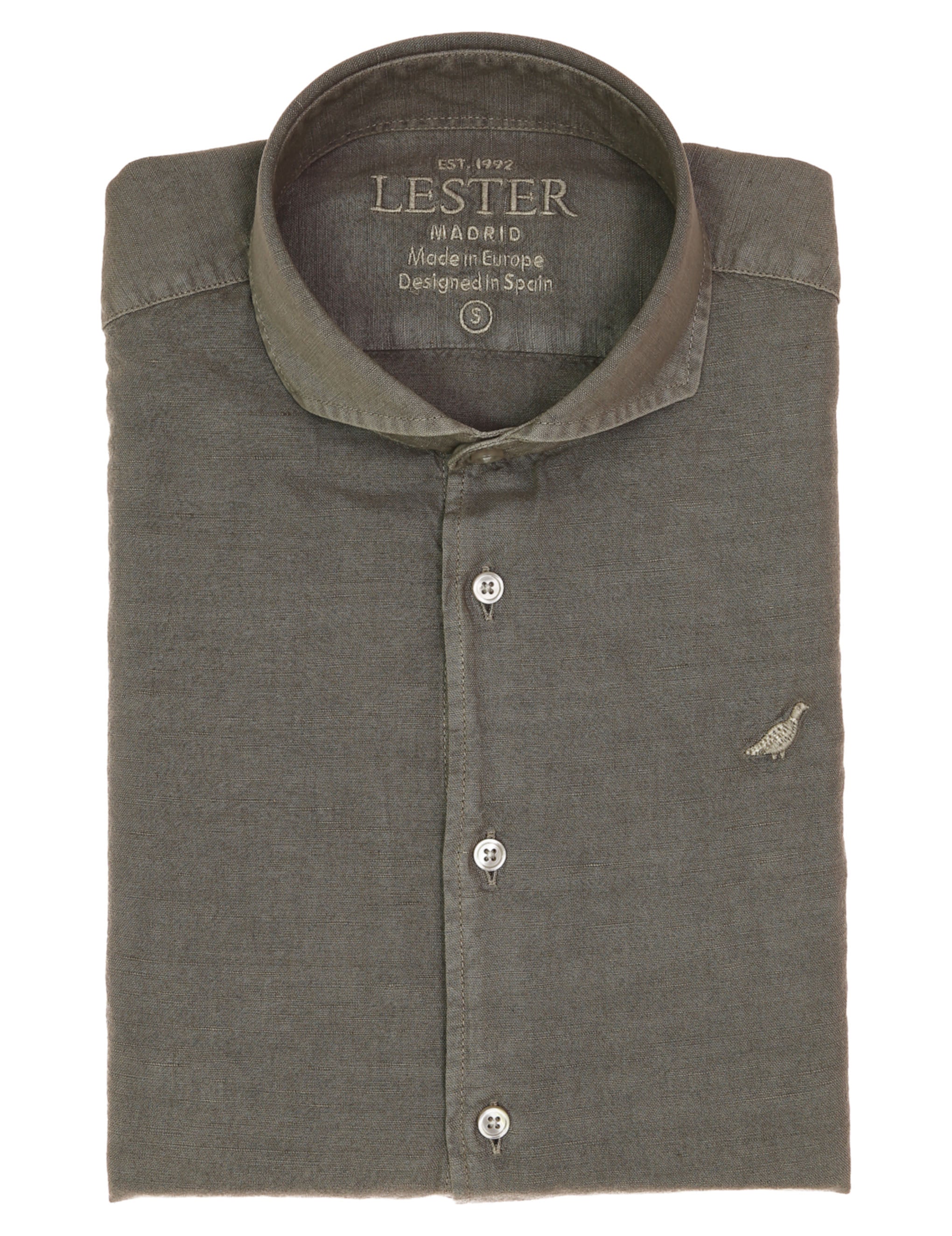 Camisa lino algodón lavada Gris