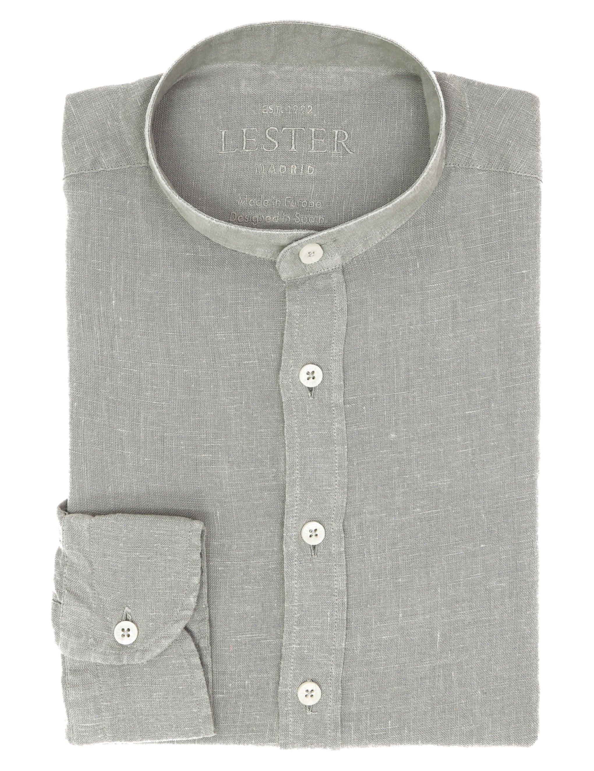 Camisa mao lino lisa lavada Gris