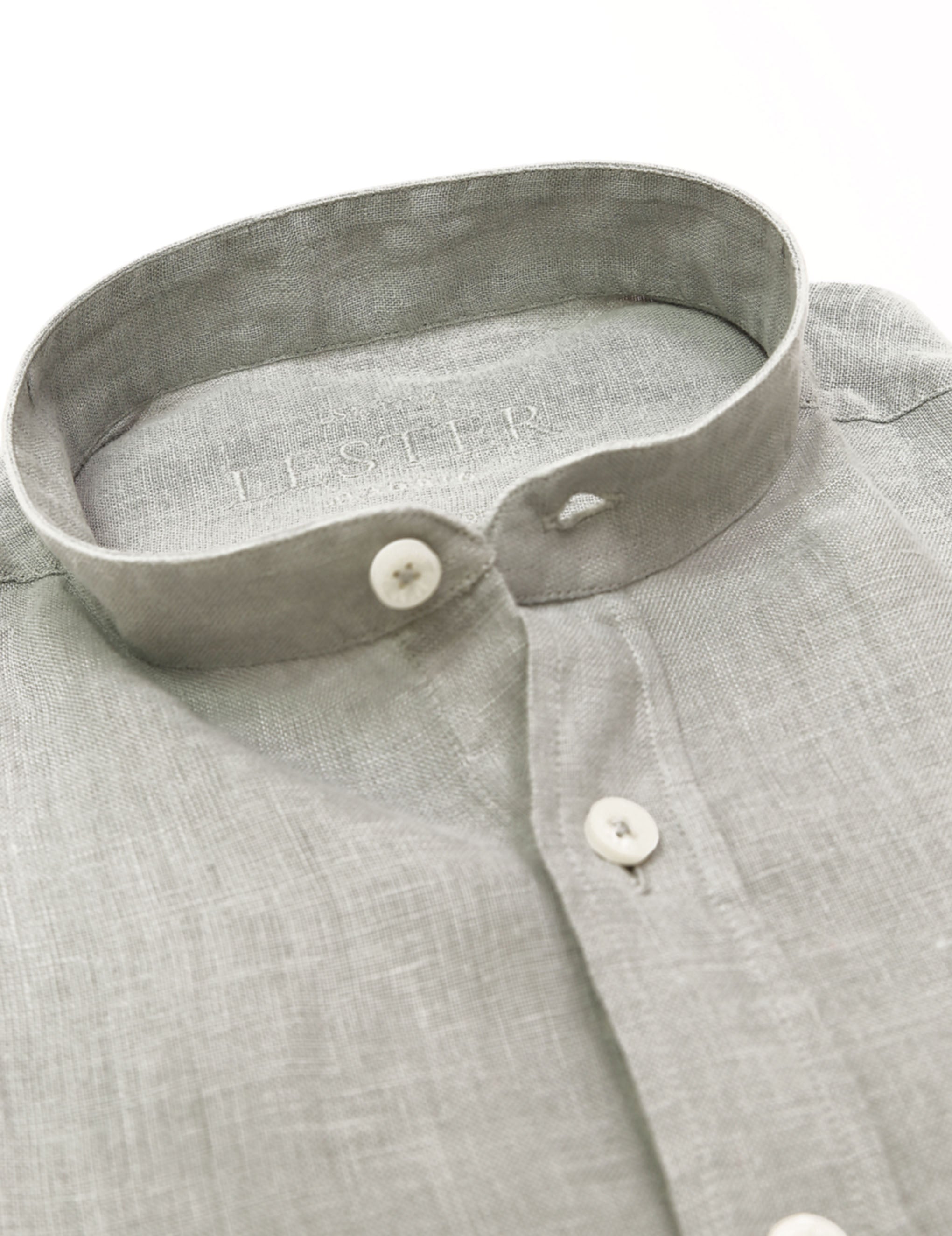 Camisa mao lino lisa lavada Gris