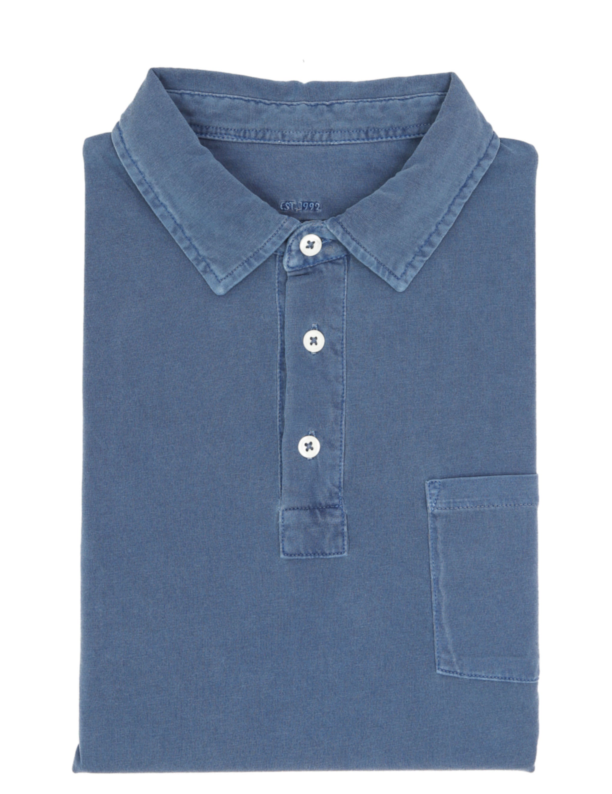 Polo jersey lavado Azul oscuro