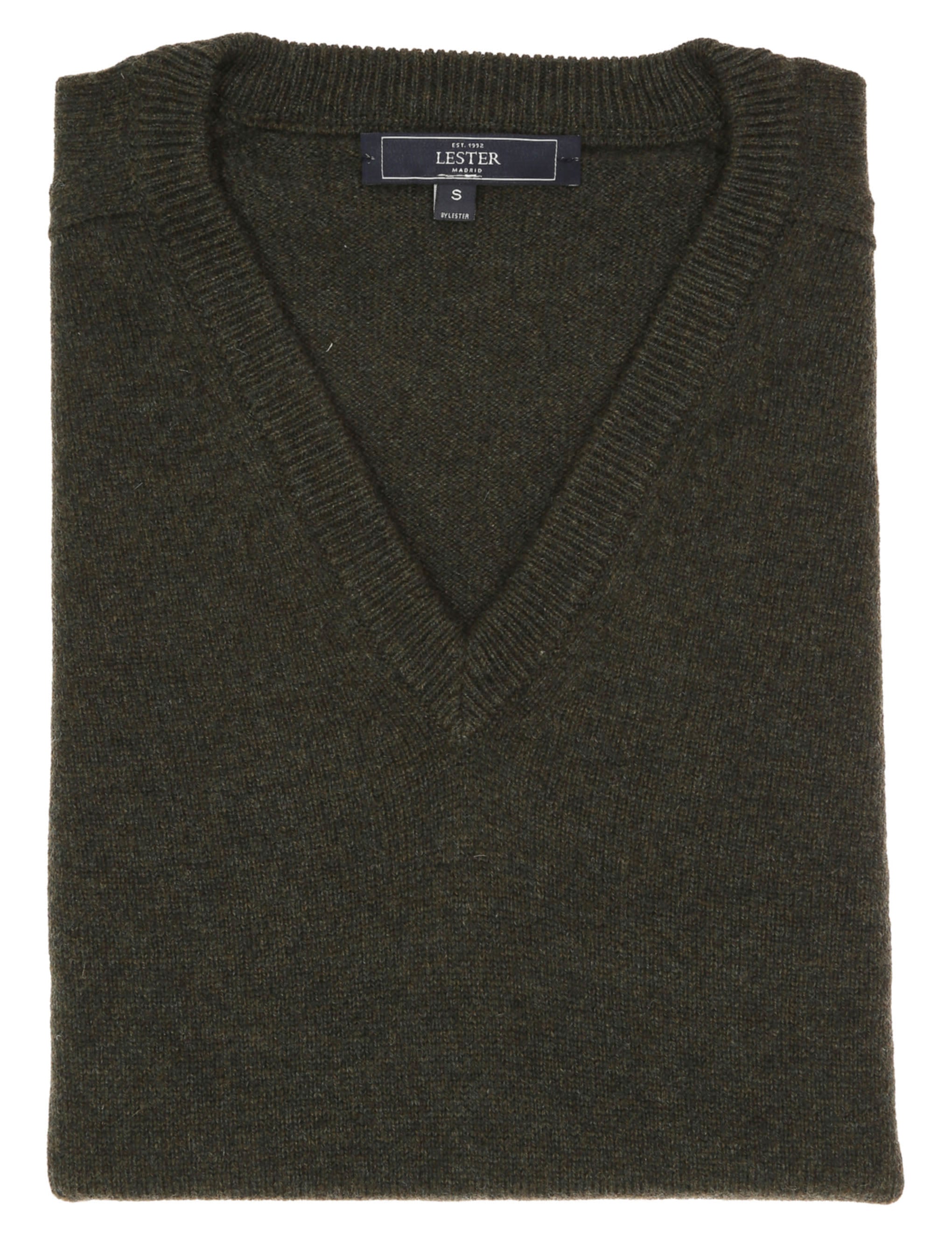 Jersey lana pico Verde oscuro