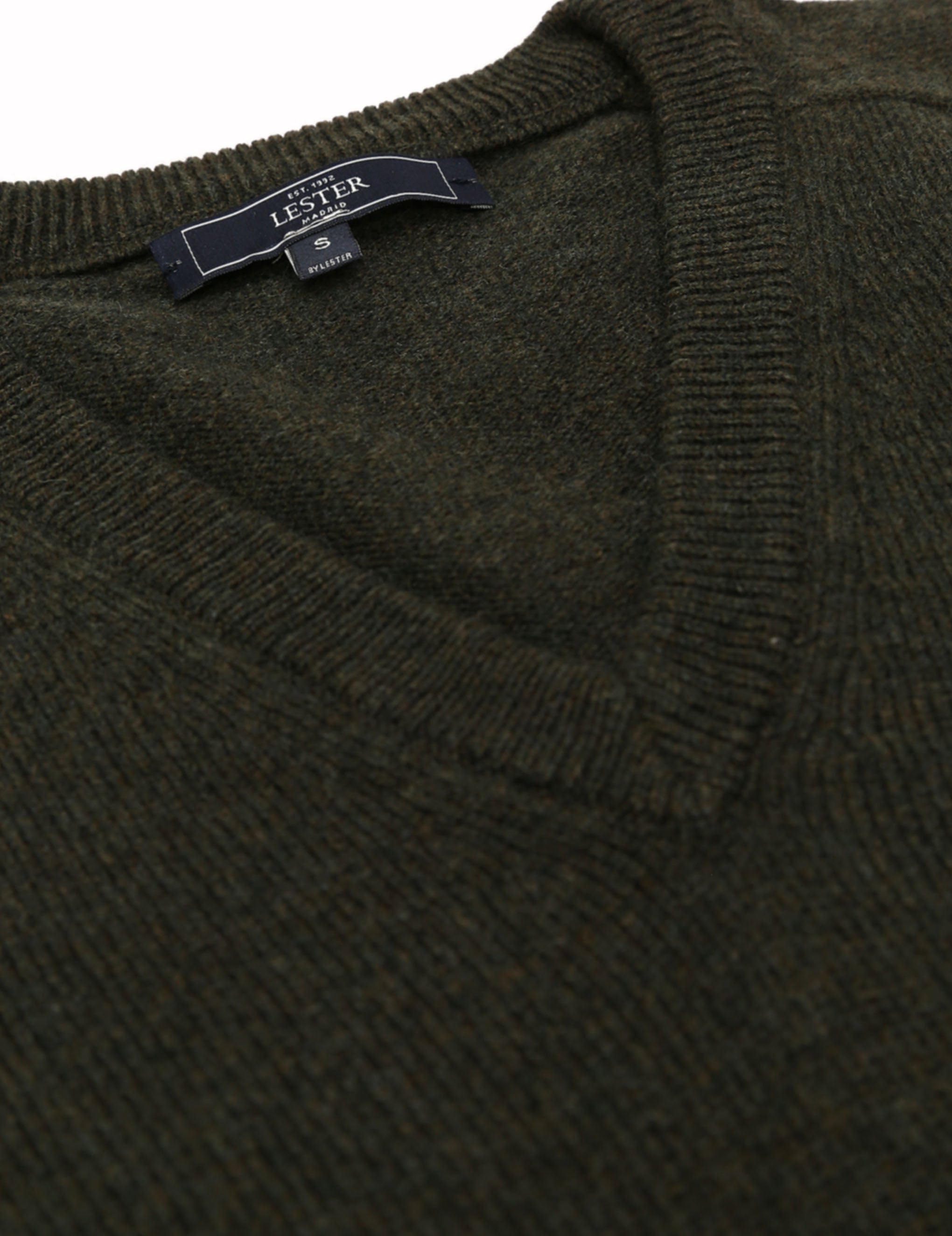 Jersey lana pico Verde oscuro