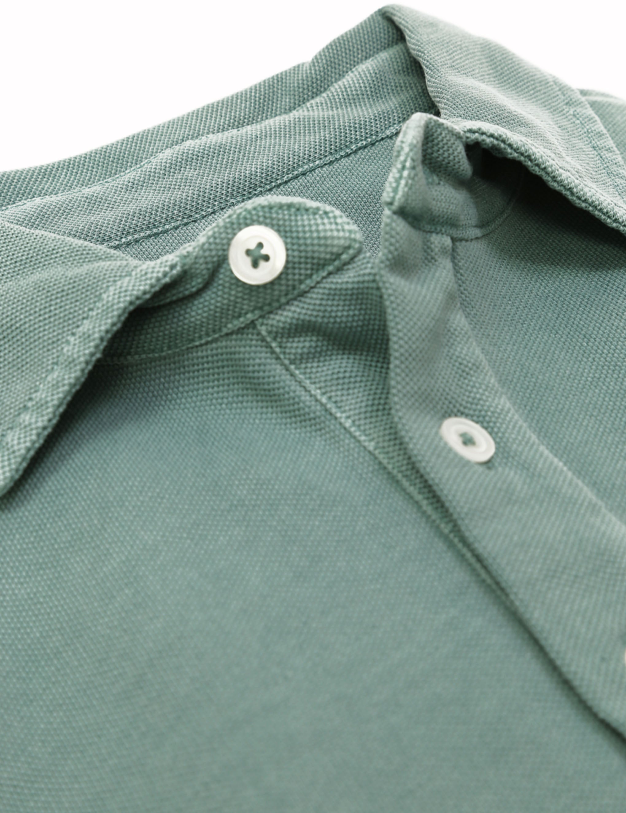 Polo pique lavado Verde oscuro