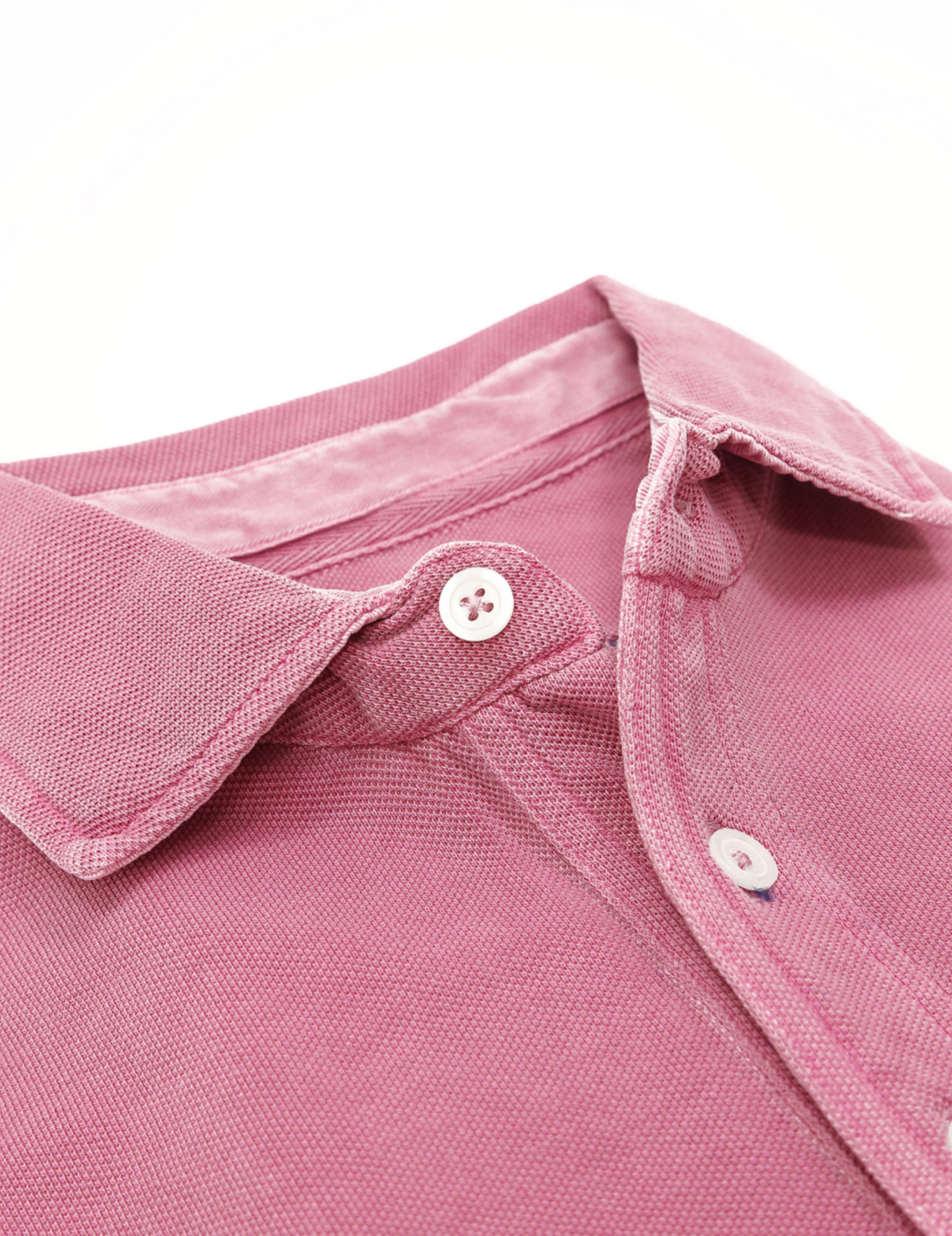 Polo pique manga larga Rosa