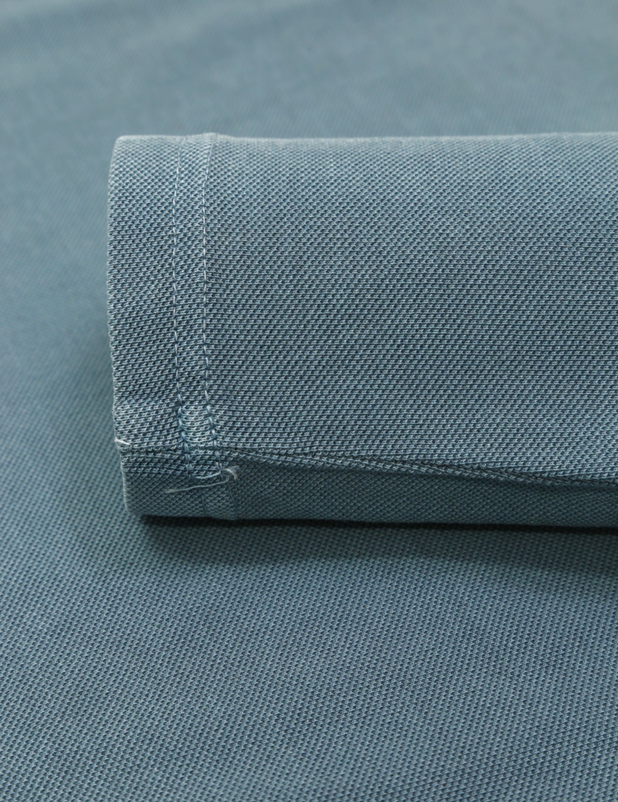 Polo pique manga larga Azul