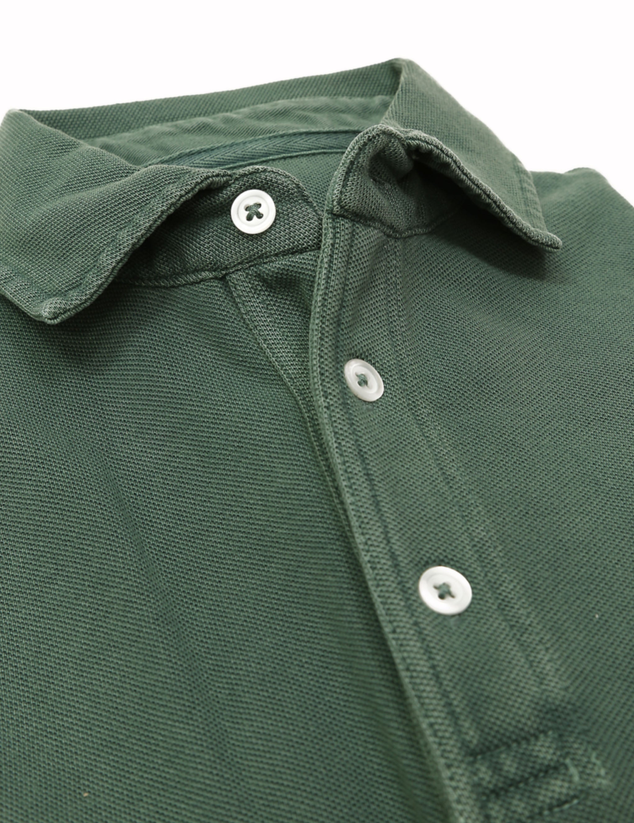Polo pique manga larga Verde oscuro