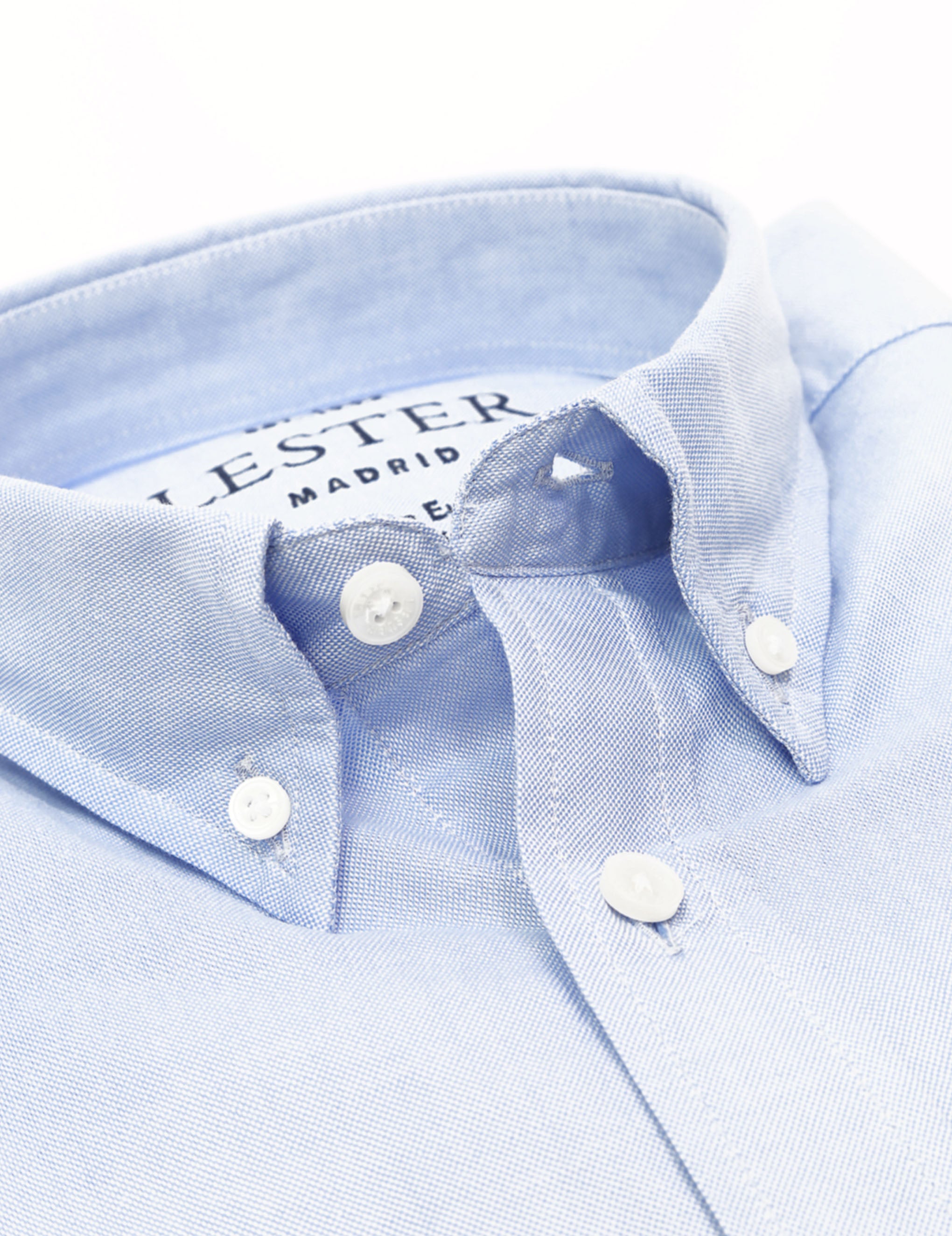 Camisa oxford lisa lavada Azul medio