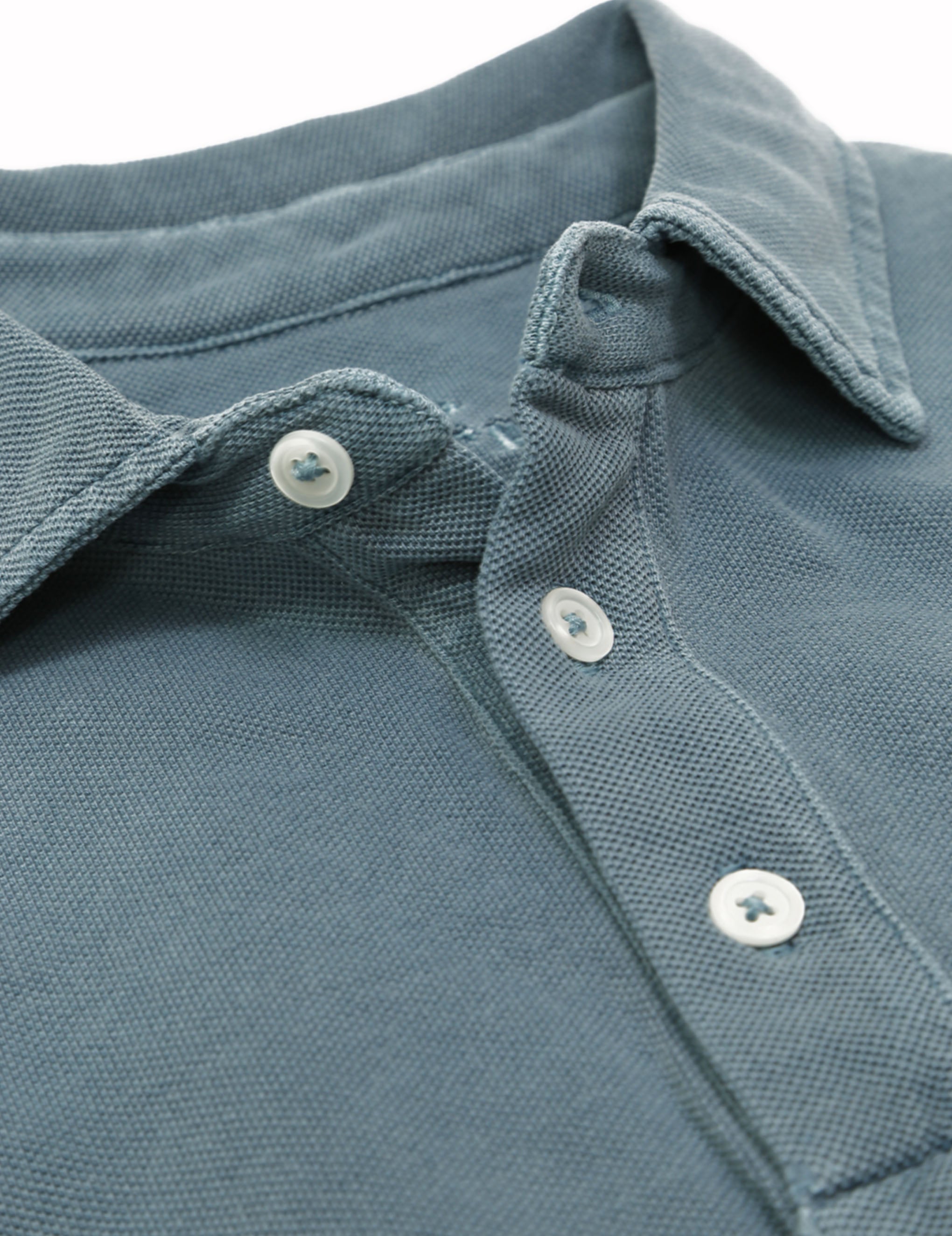 Polo pique lavado Azul