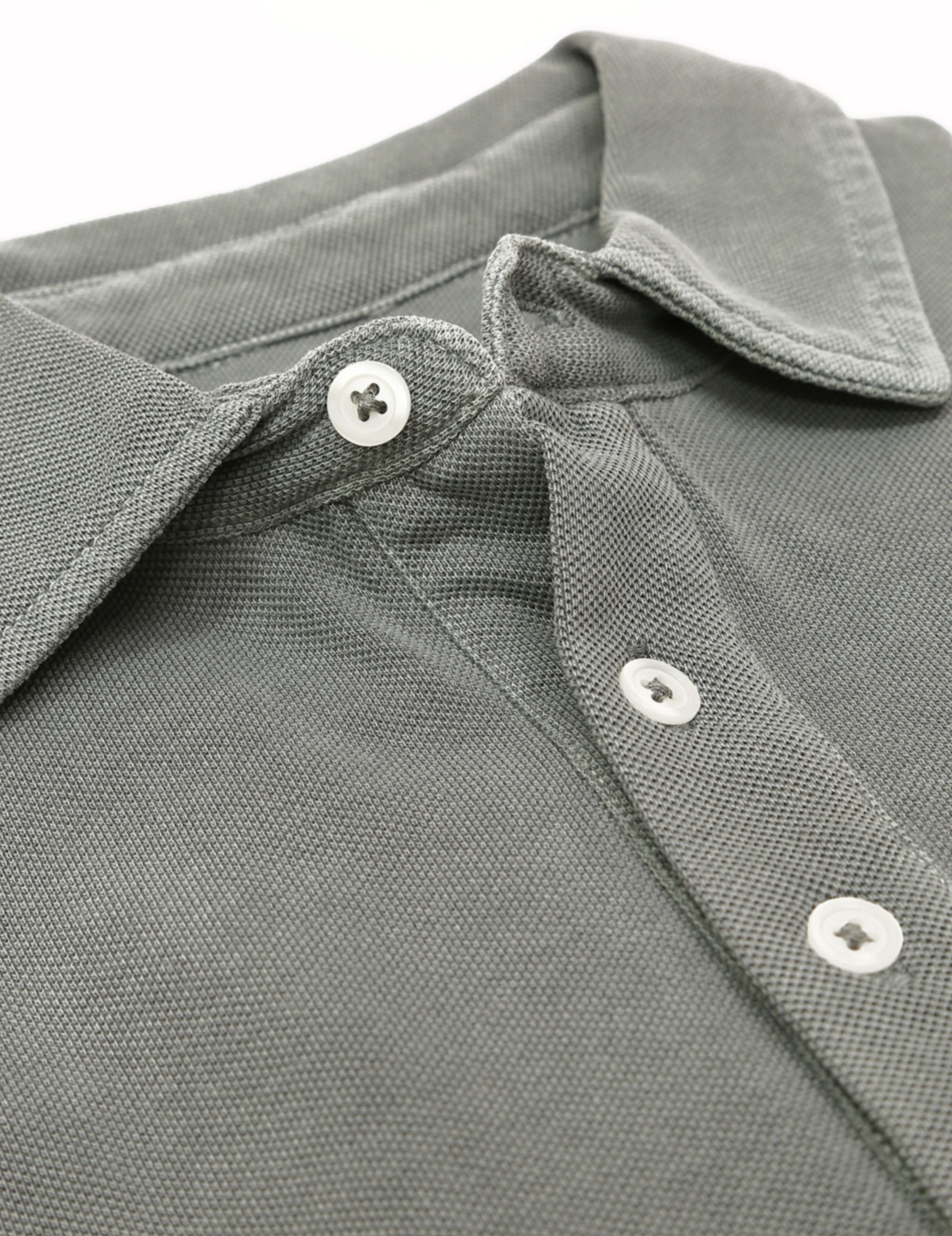 Polo pique lavado Gris
