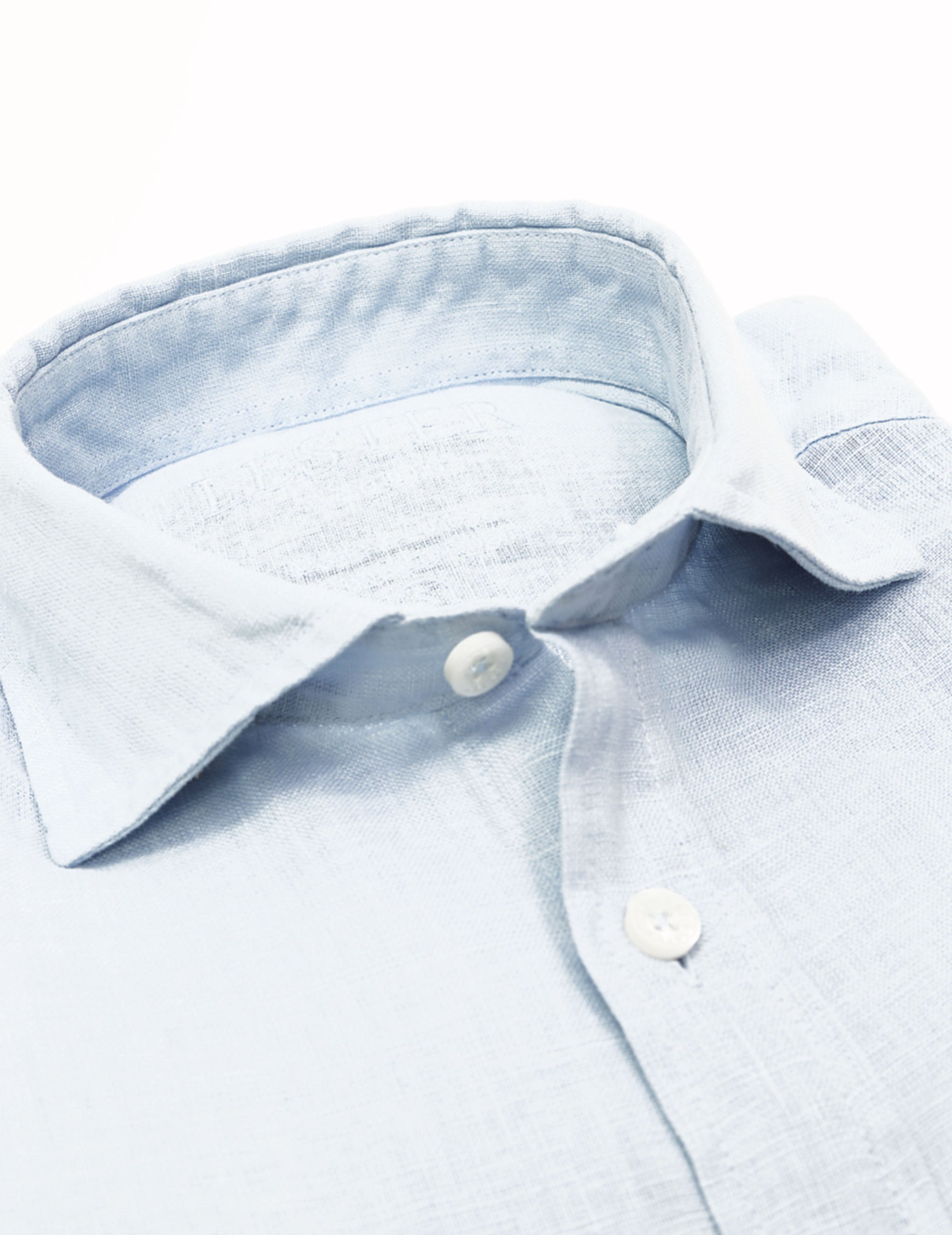 Camisa lino lisa lavada Azul claro