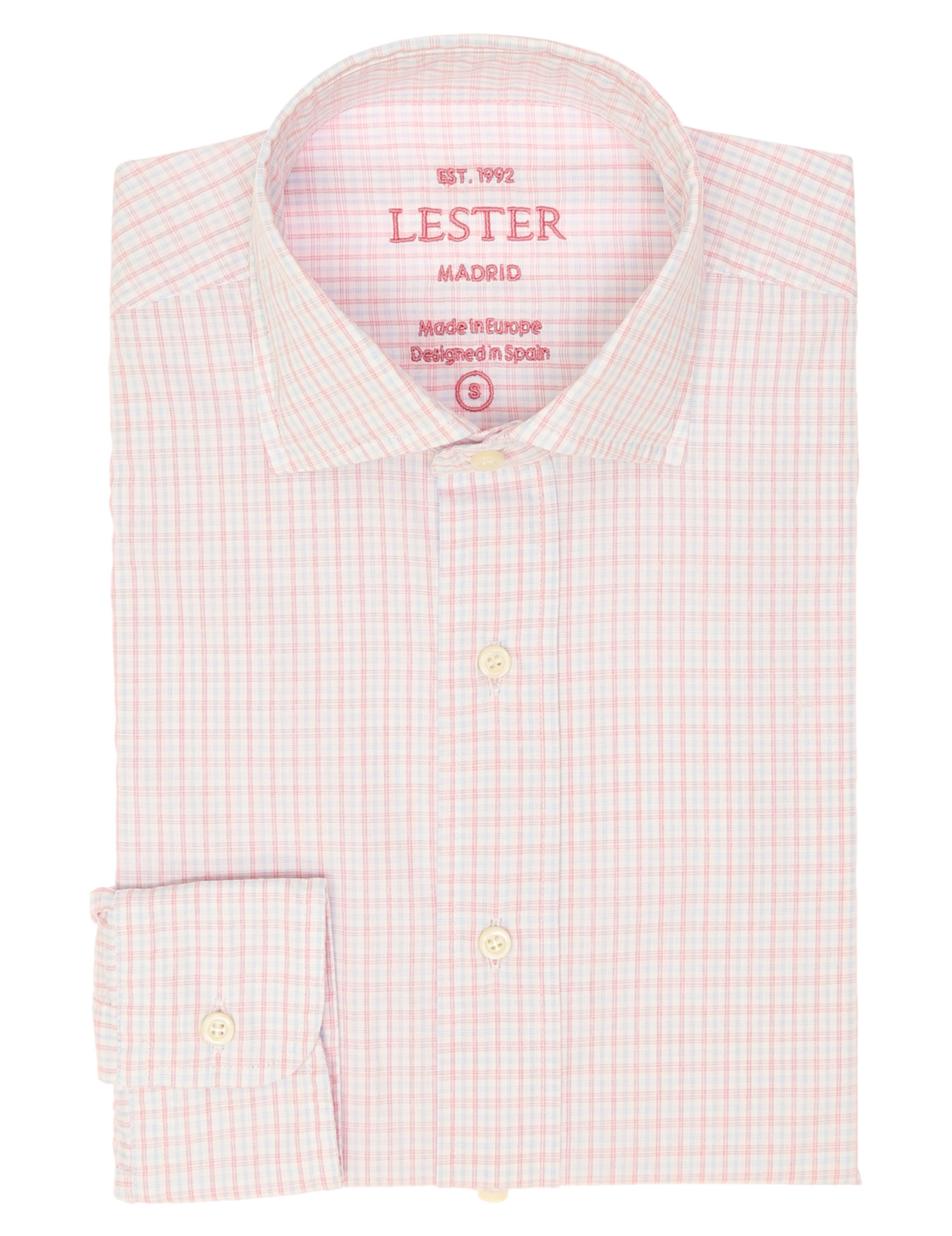 Camisa sport cuadro Azul/rosa