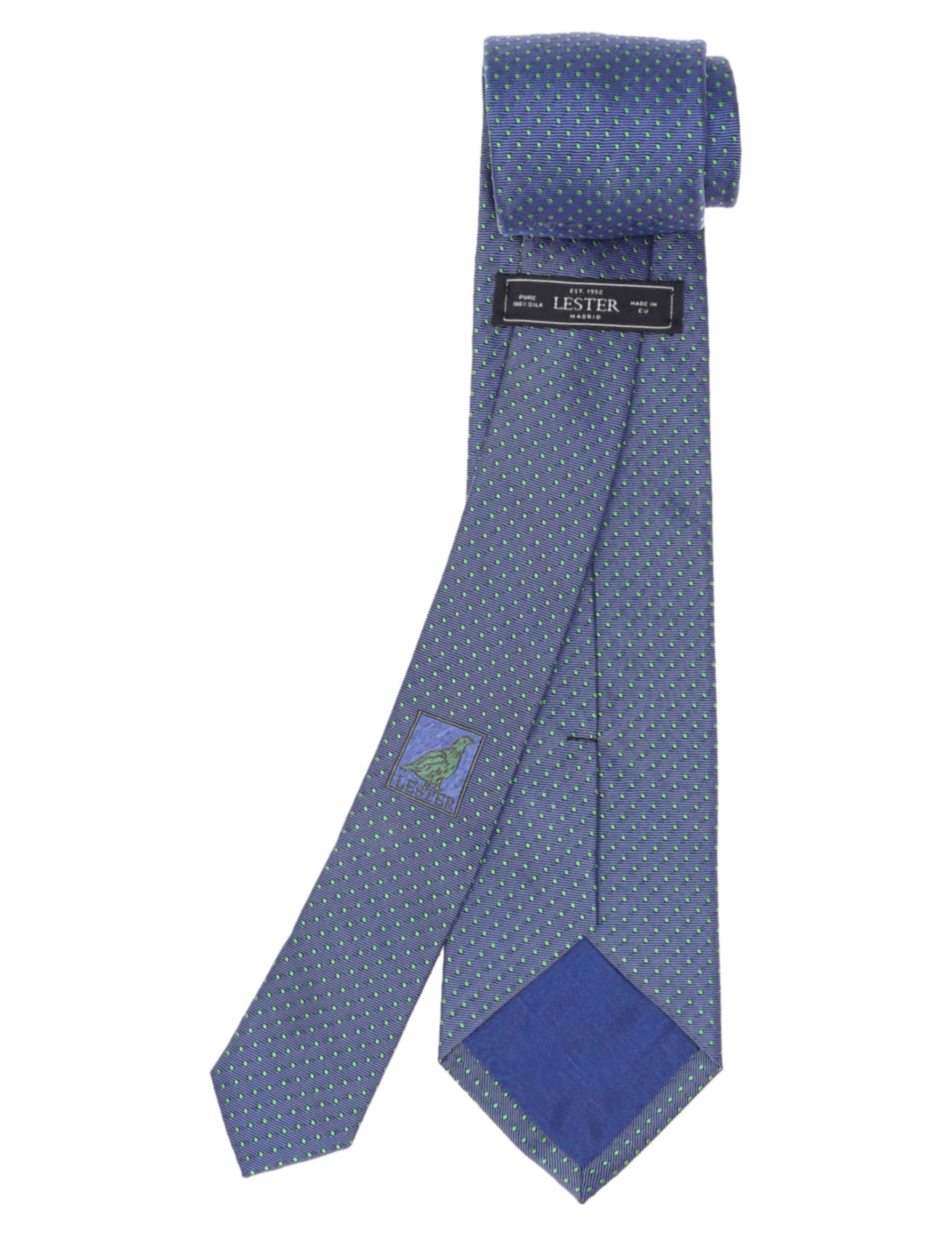 Corbata pois Azul/verde