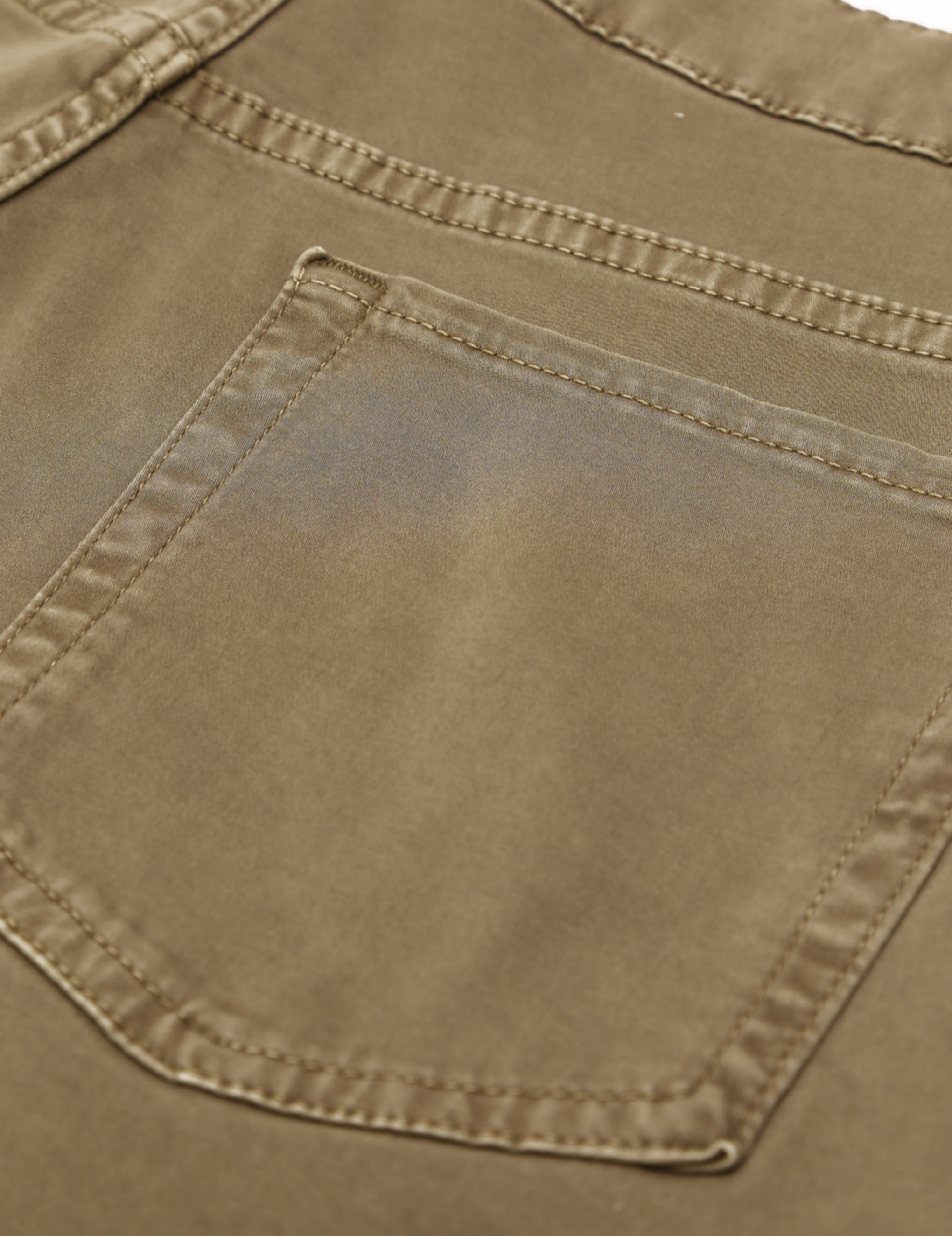 Pantalón 5 bolsillos satén Kaki
