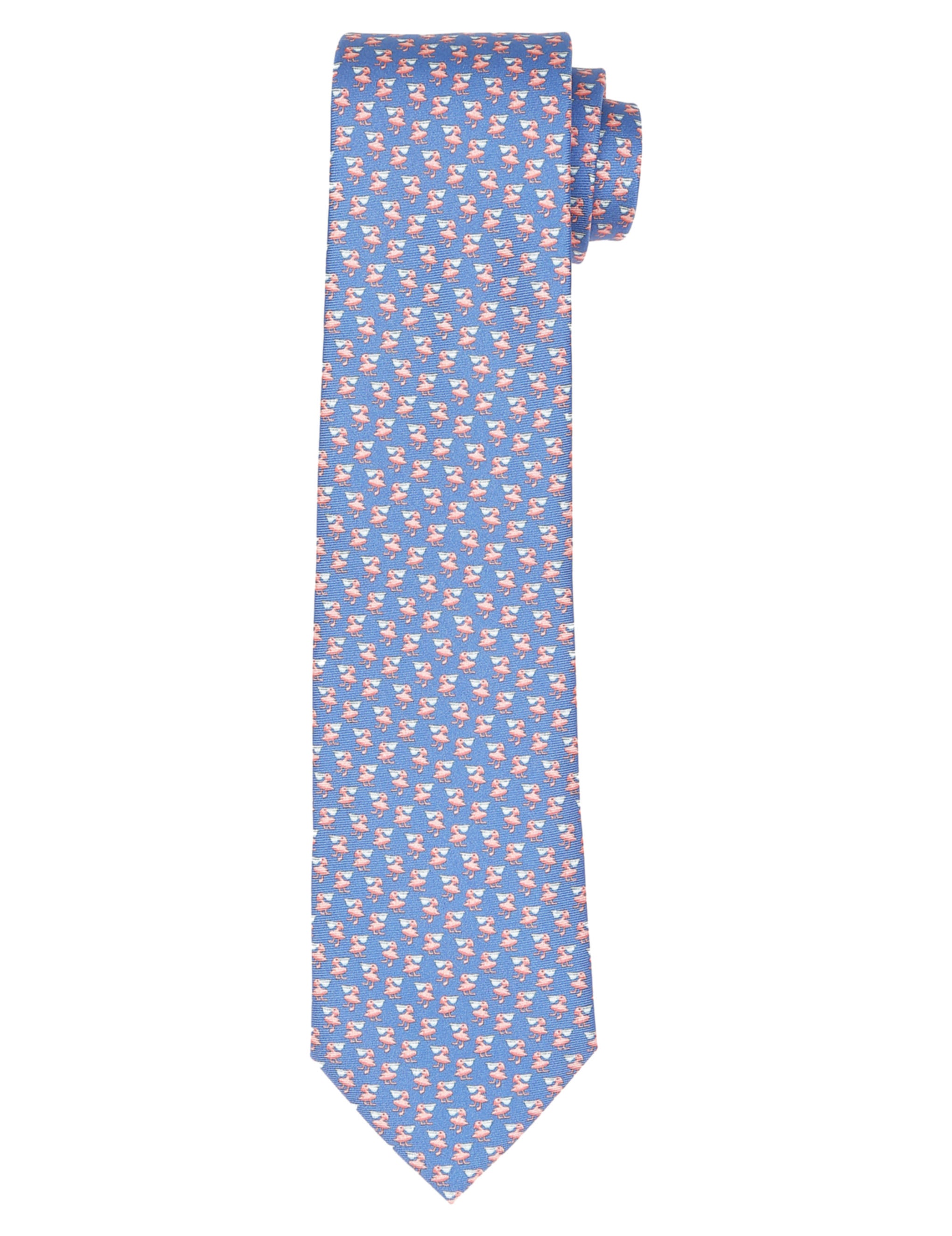 Corbata pelicanos Azul/rosa