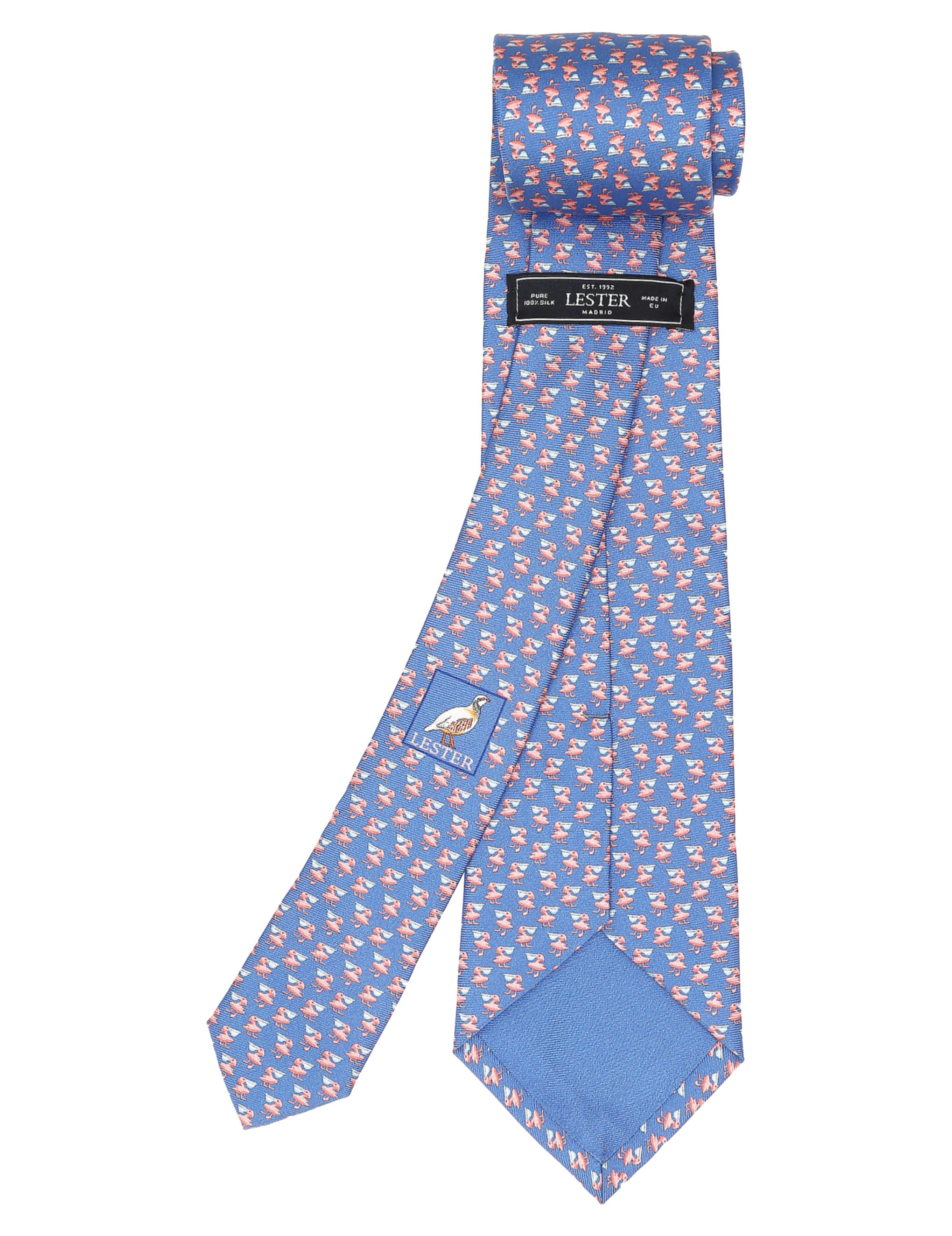 Corbata pelicanos Azul/rosa
