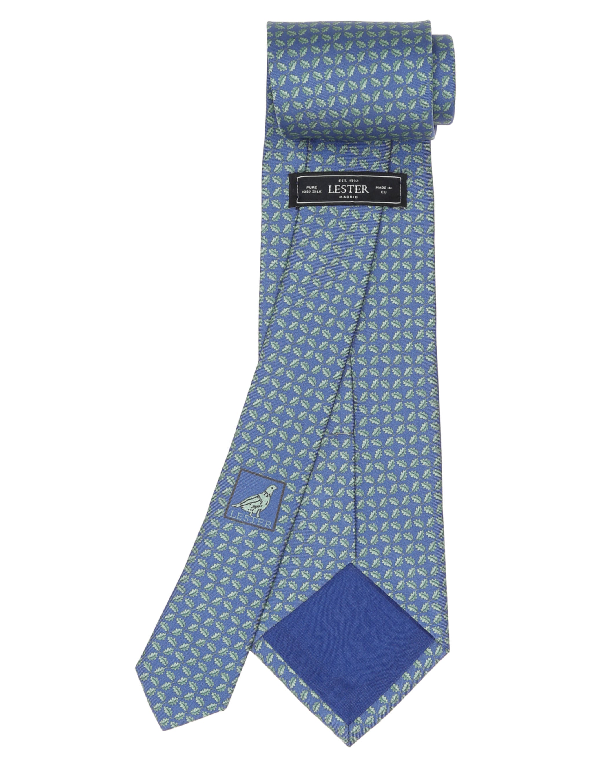 Corbata hoja Azul/verde
