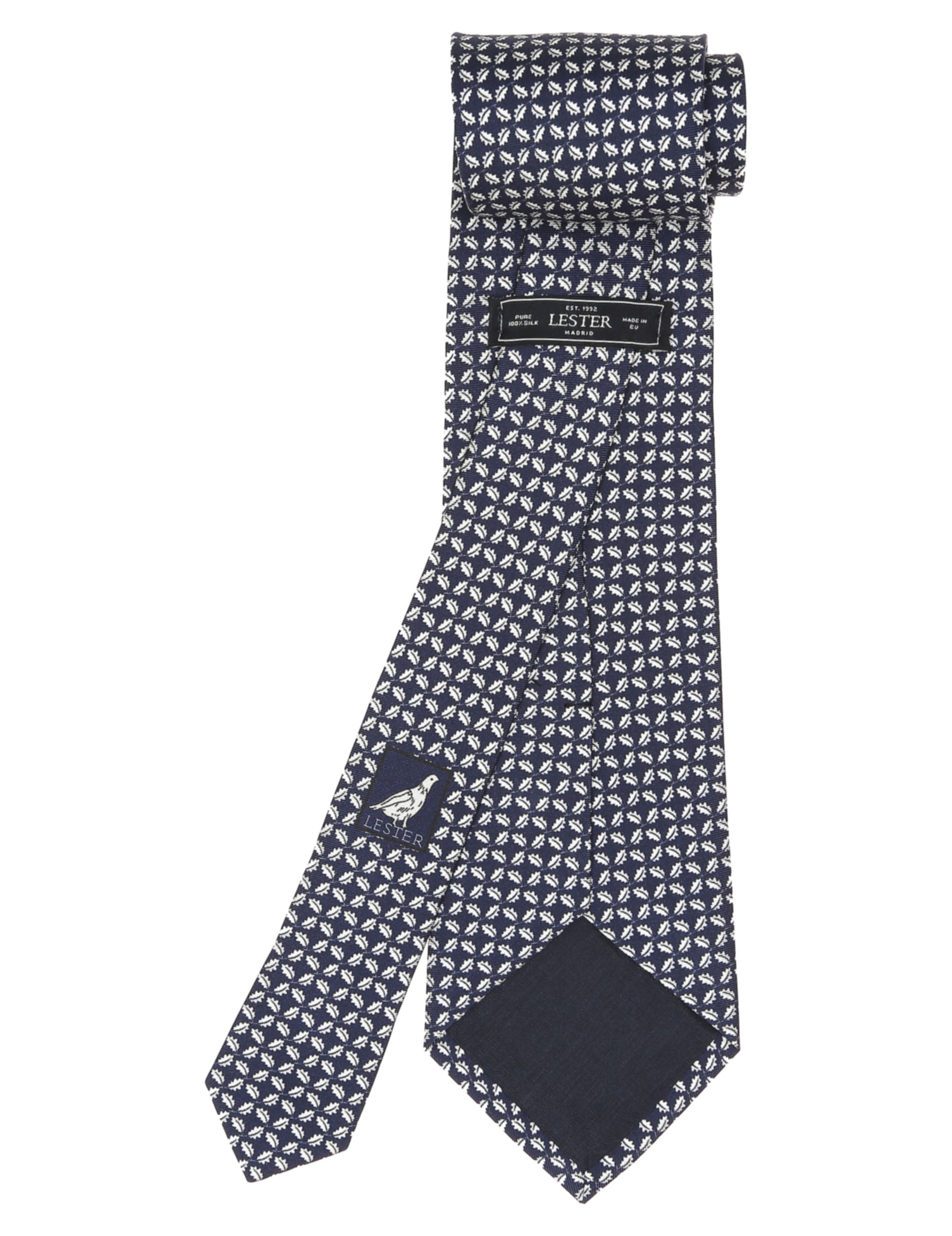 Corbata hoja Azul/blanco