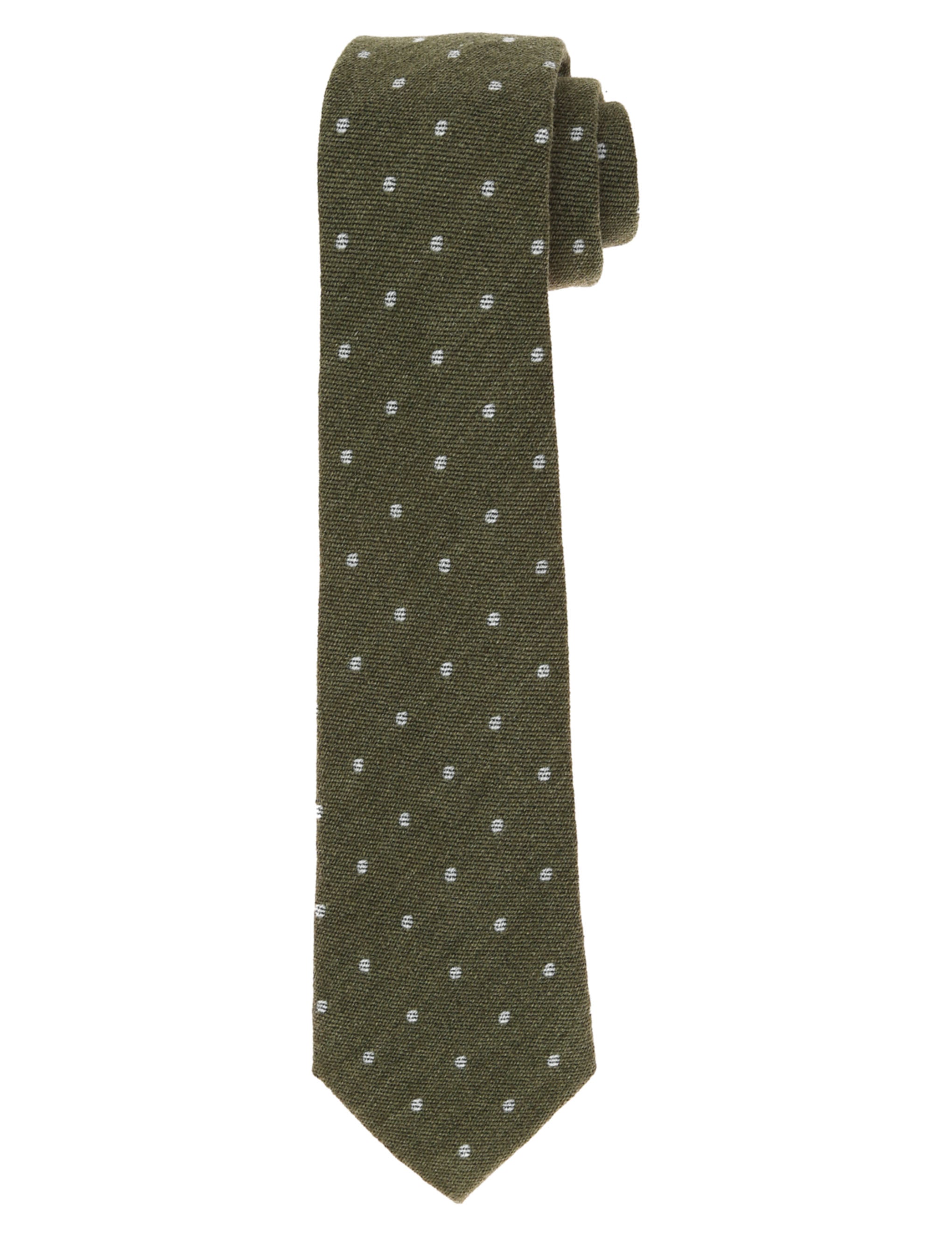 Corbata cashmere pois Verde/azul