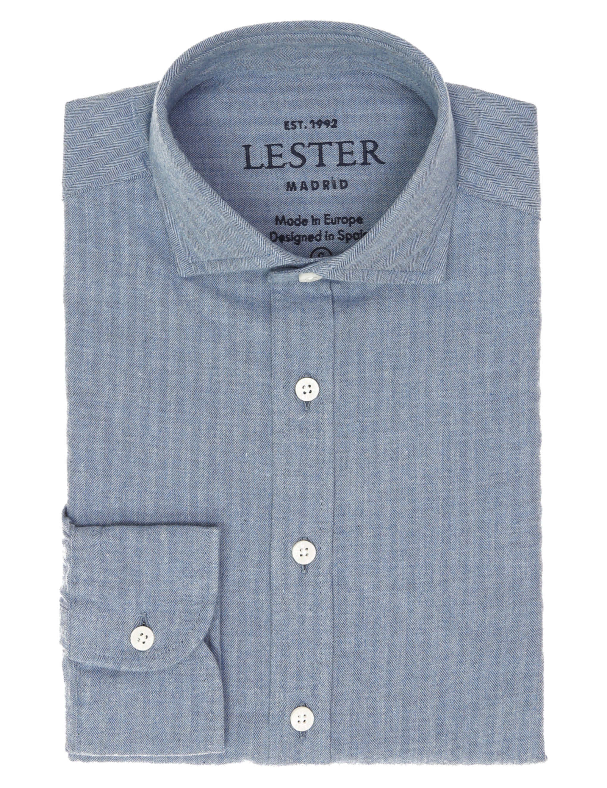 Camisa sport espiga melange Azul