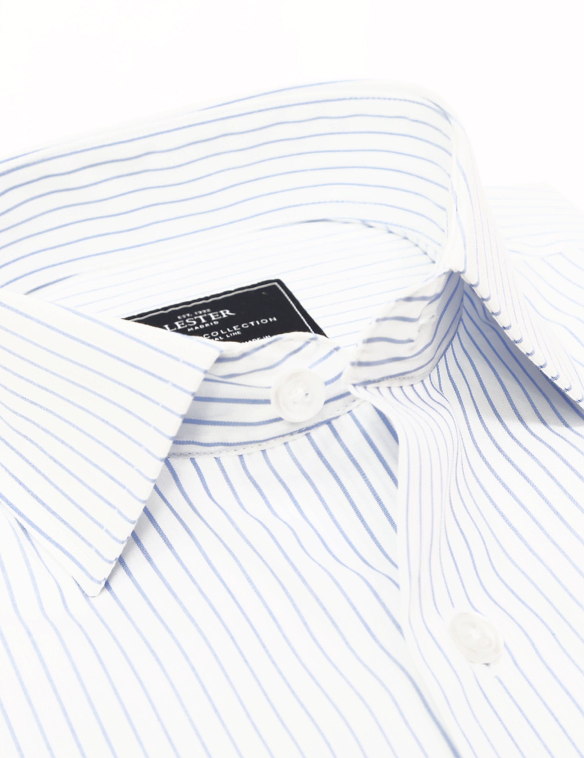 Camisa vestir raya blanca Azul