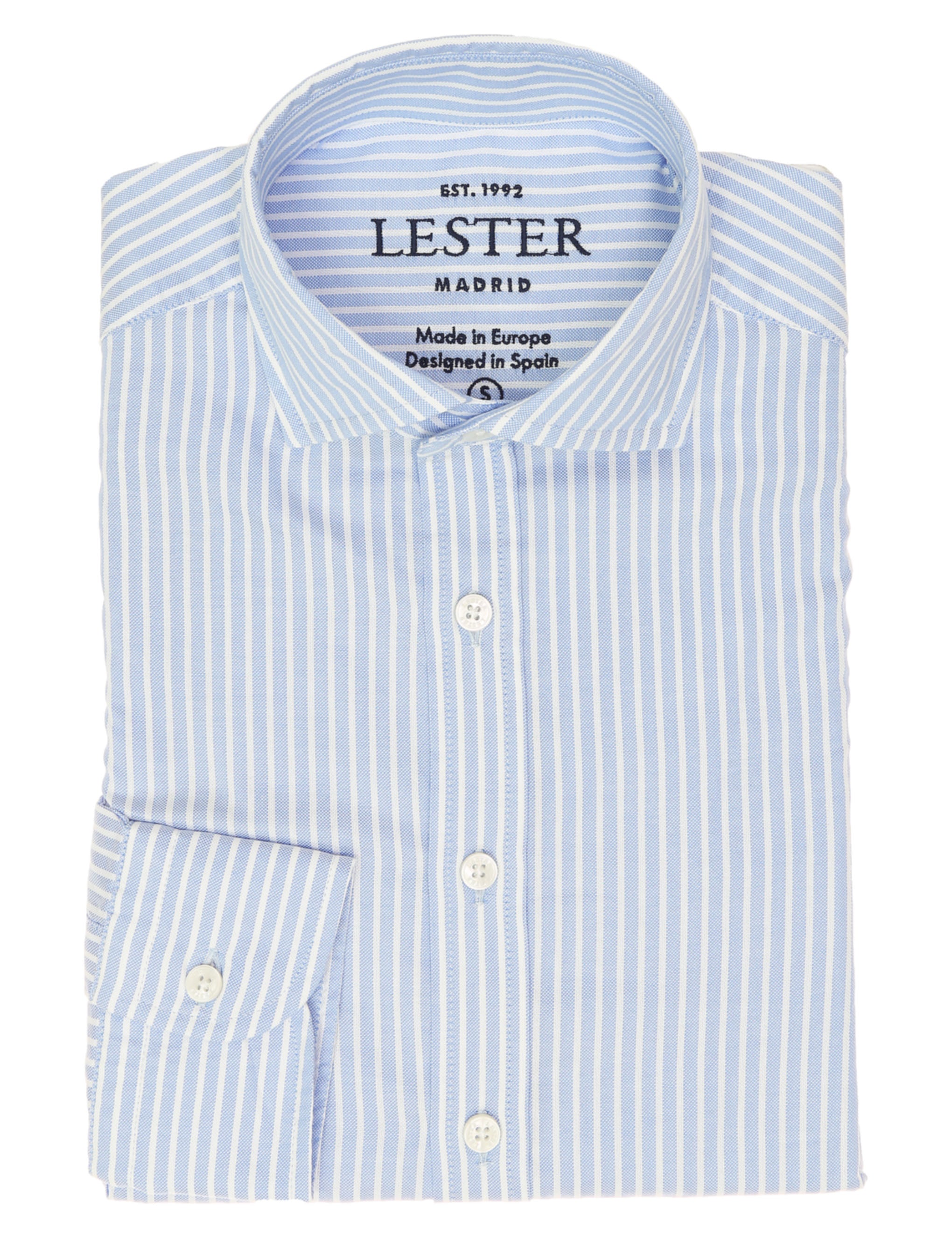 Camisa sport oxford raya ancha Azul