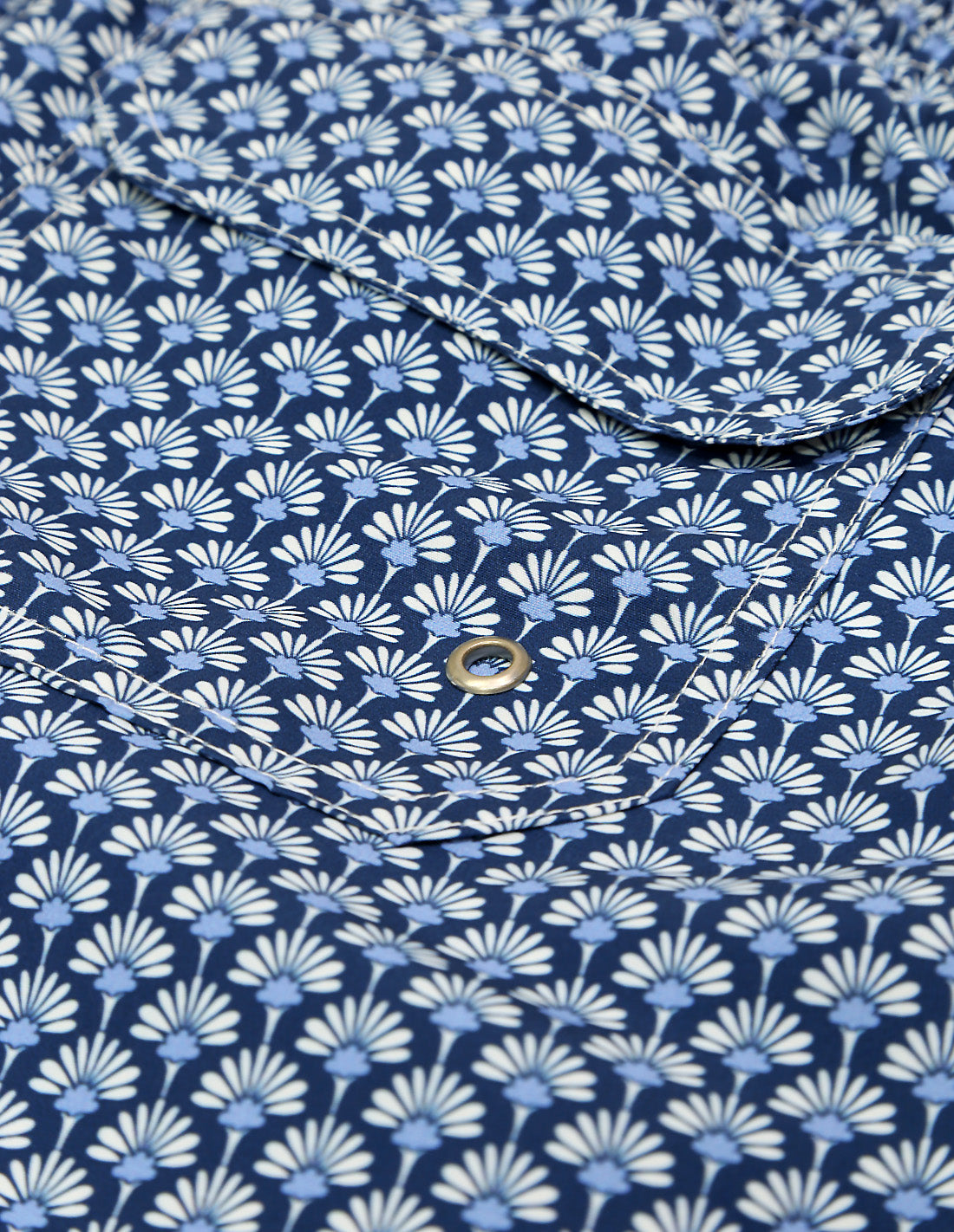 Traje de baño geom. abanico Azul/rojo
