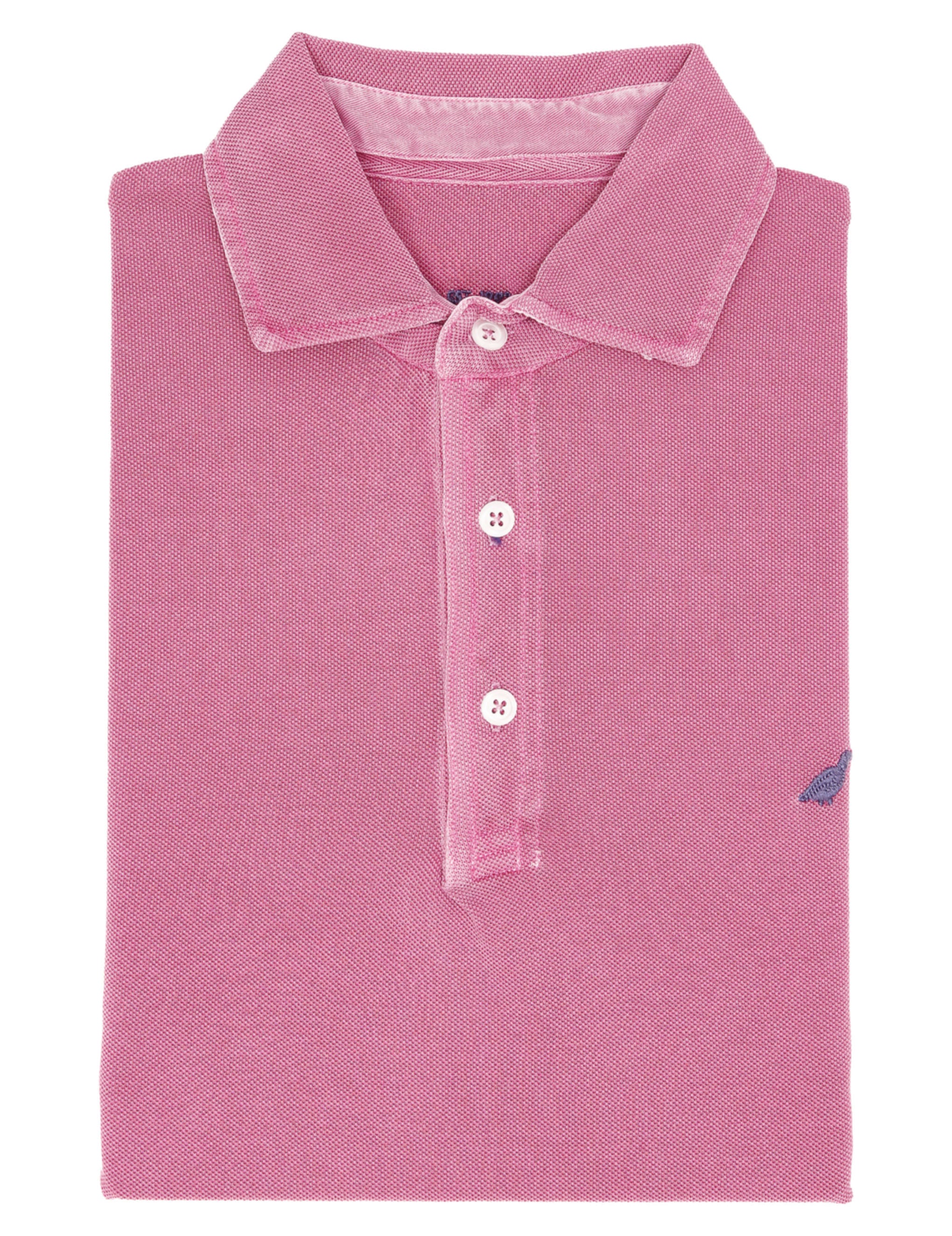Polo pique manga larga Rosa