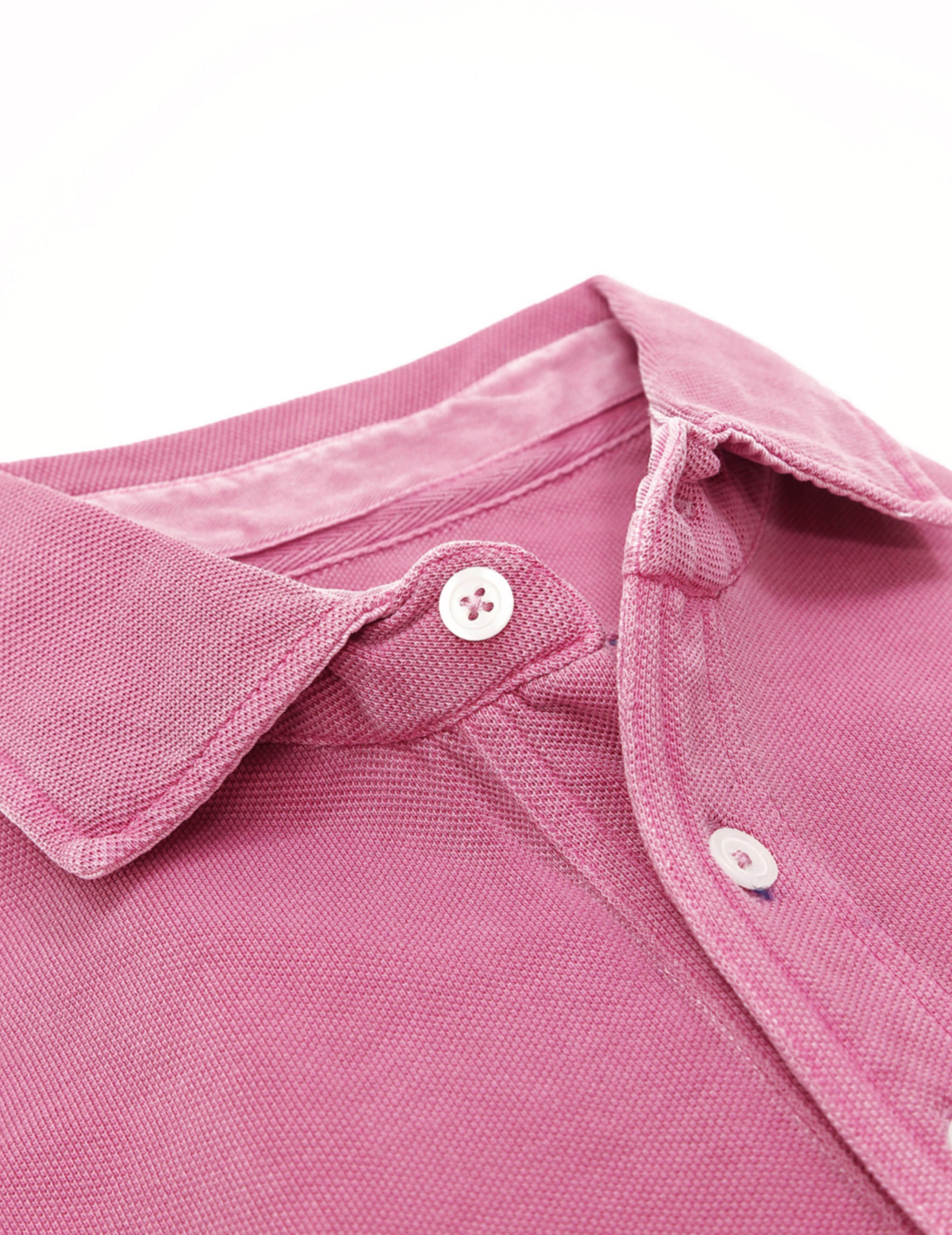 Polo pique manga larga Rosa