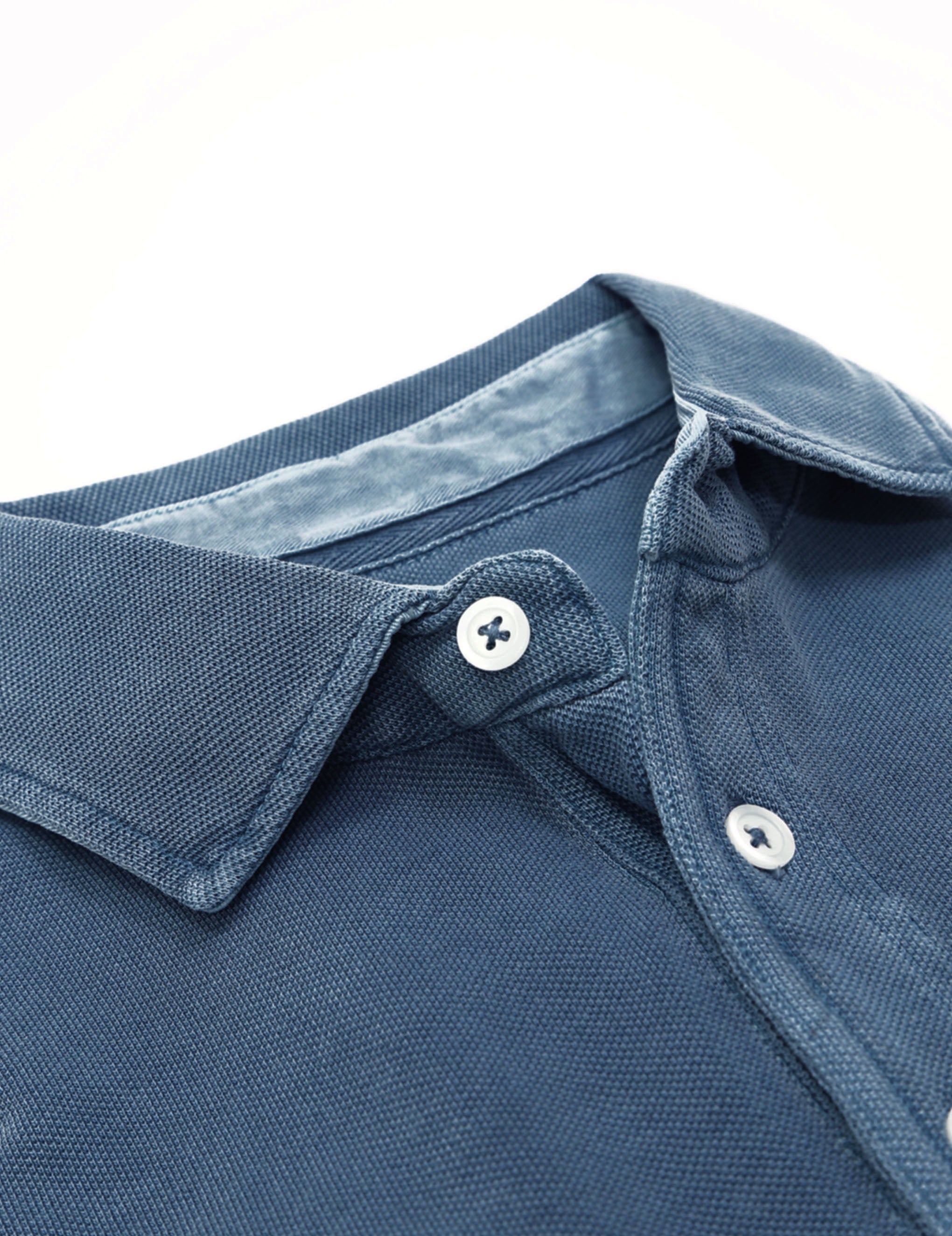 Polo pique manga larga Azul