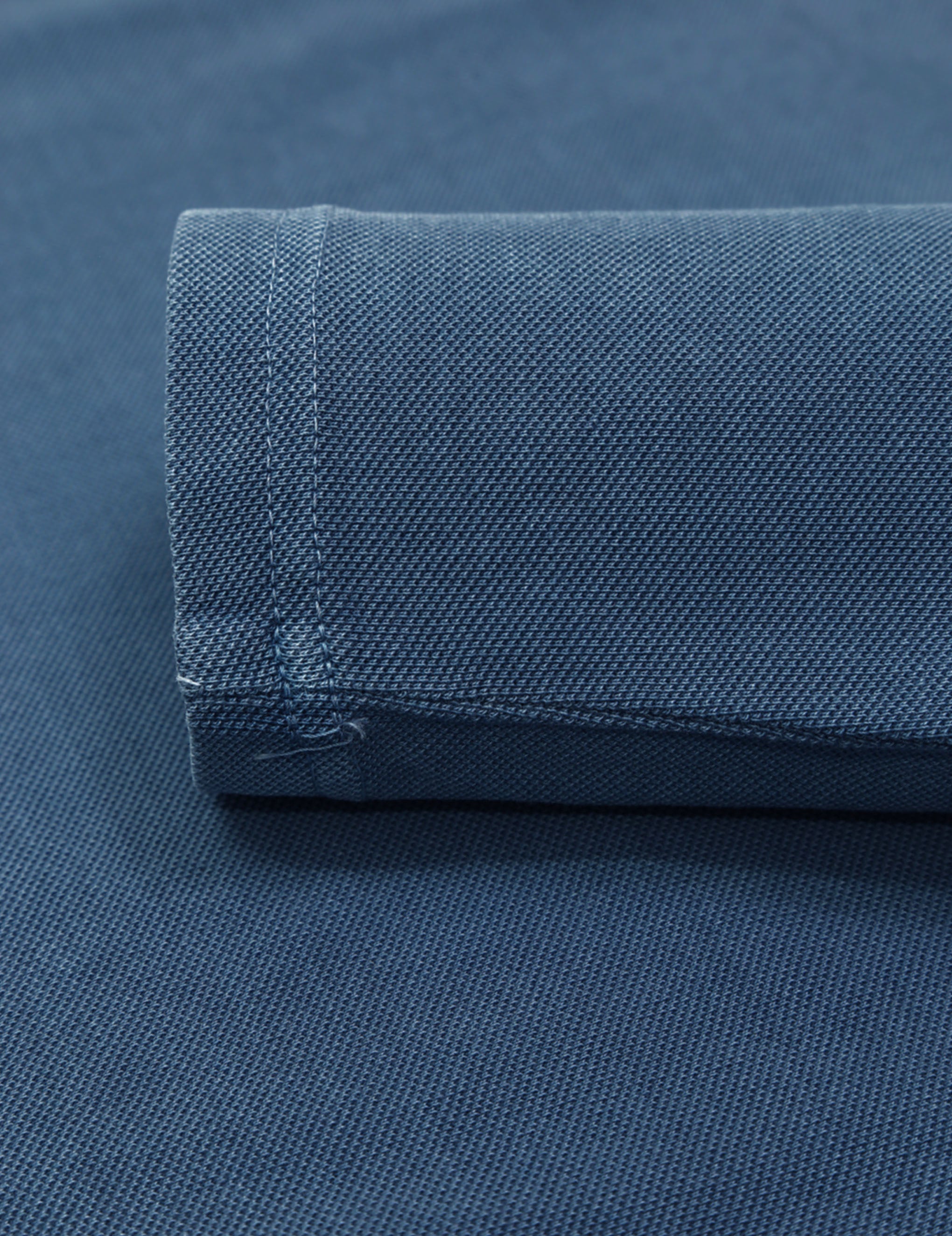 Polo pique manga larga Azul