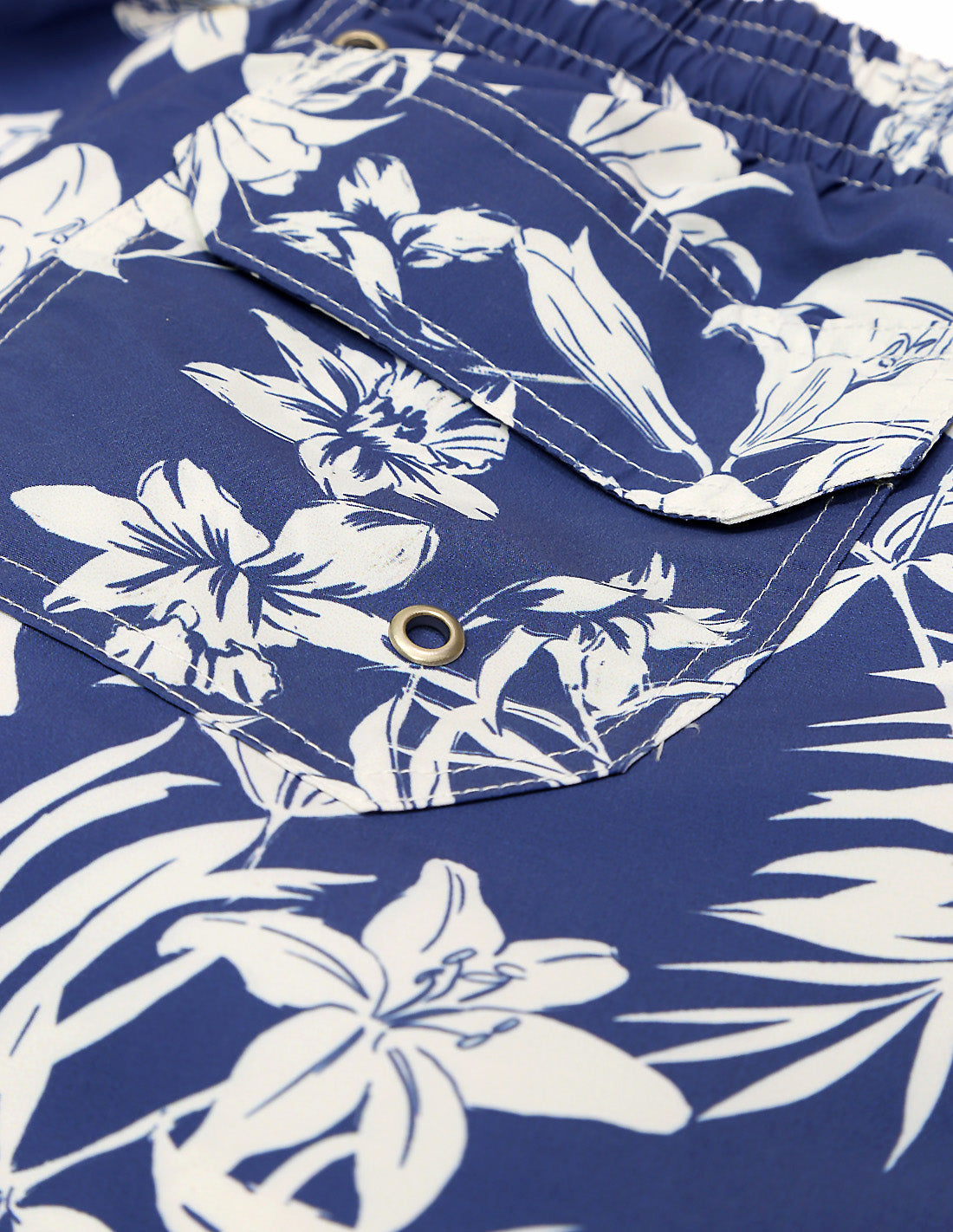 Traje de baño flores hojas Azul
