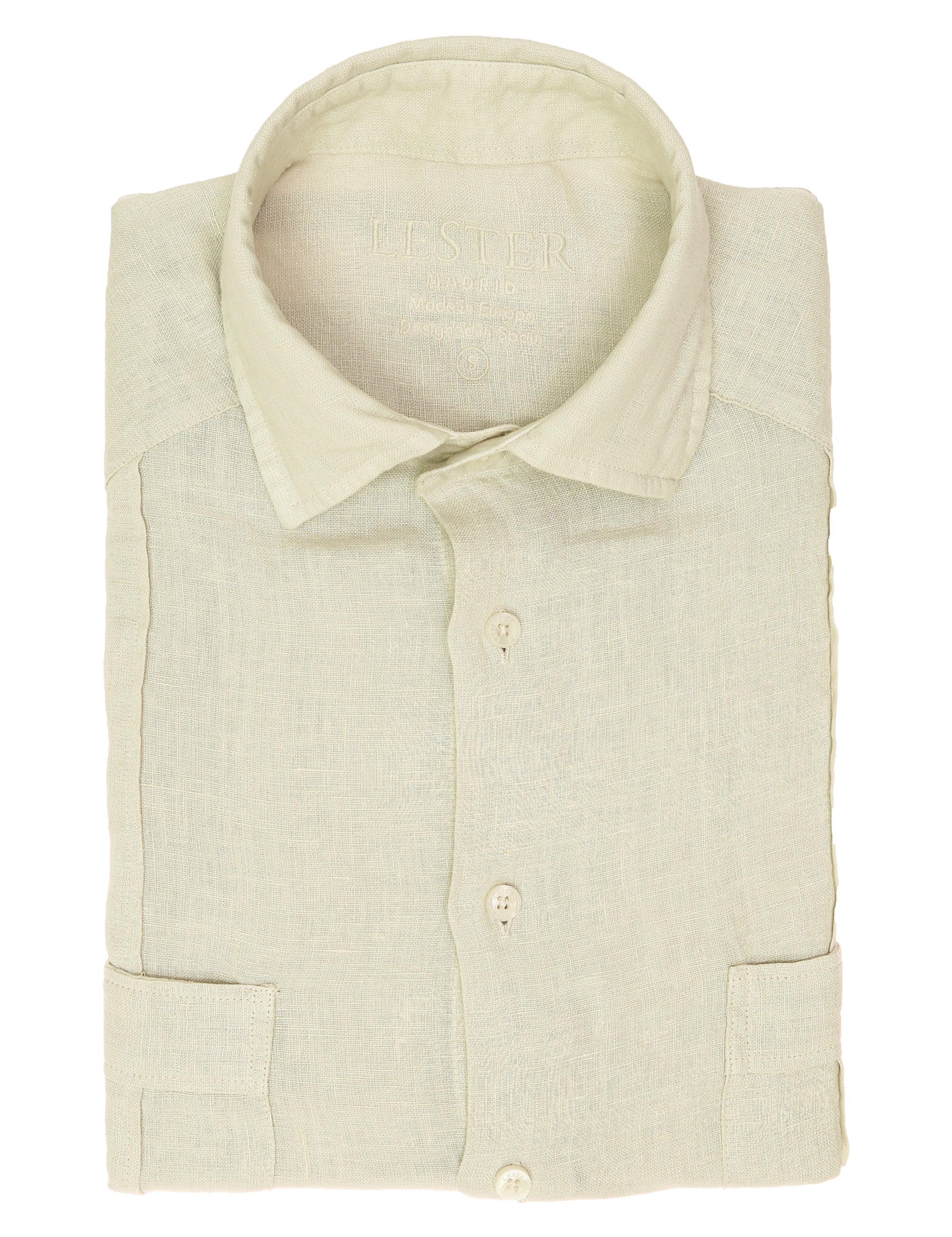 Camisa lino jaretas Crudo