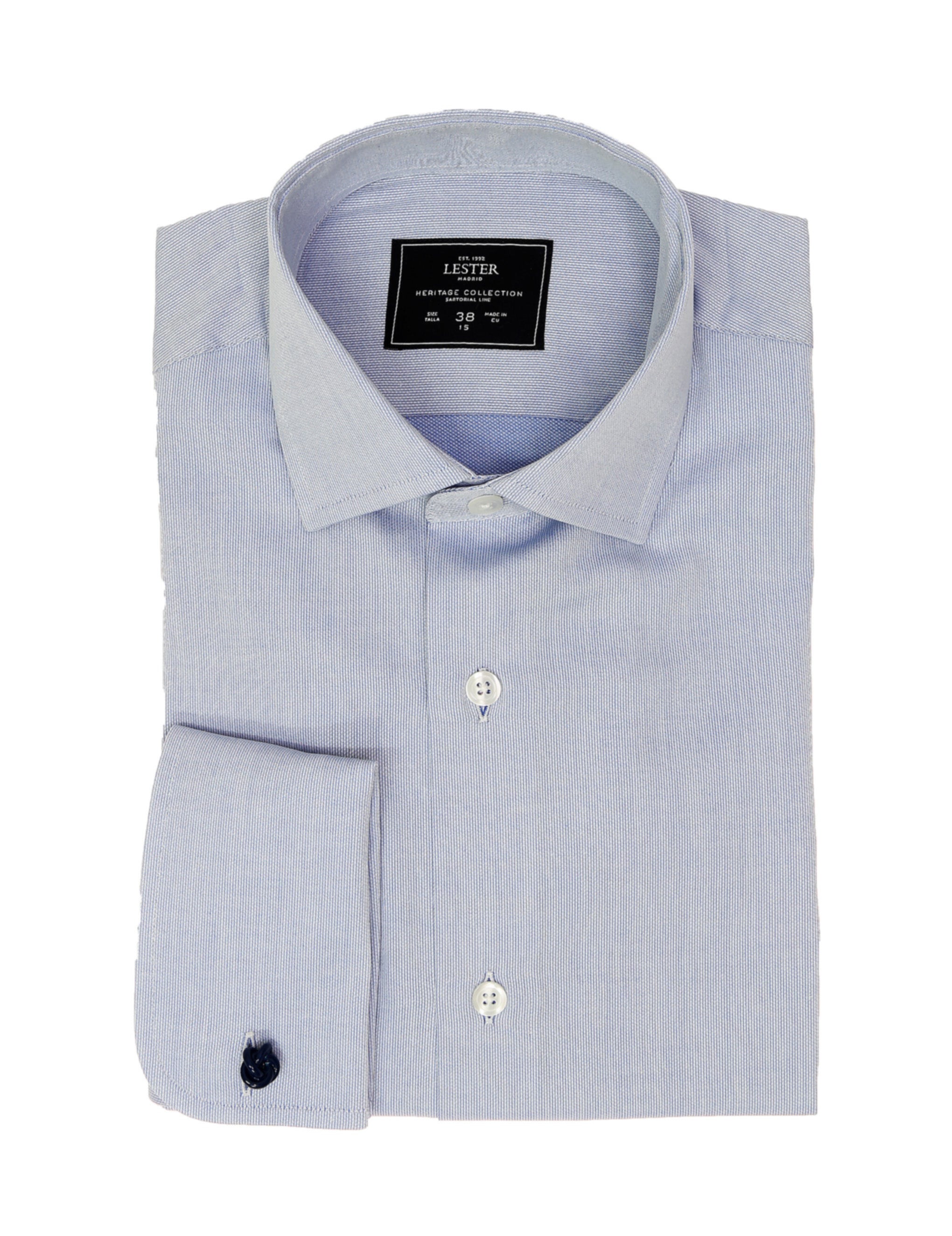 Camisa vestir semilisa Azul