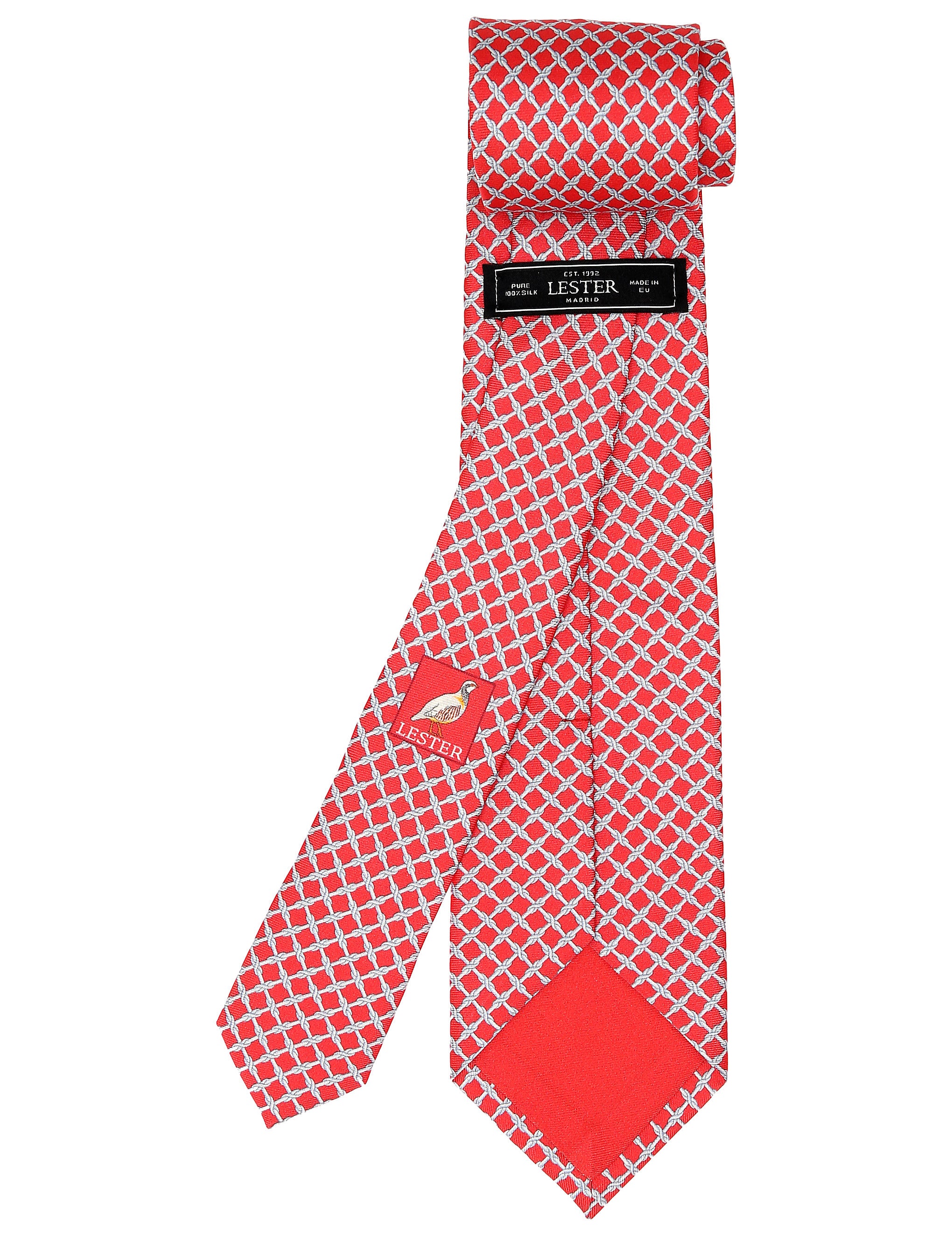 Corbata cadena nudo Rojo/azul