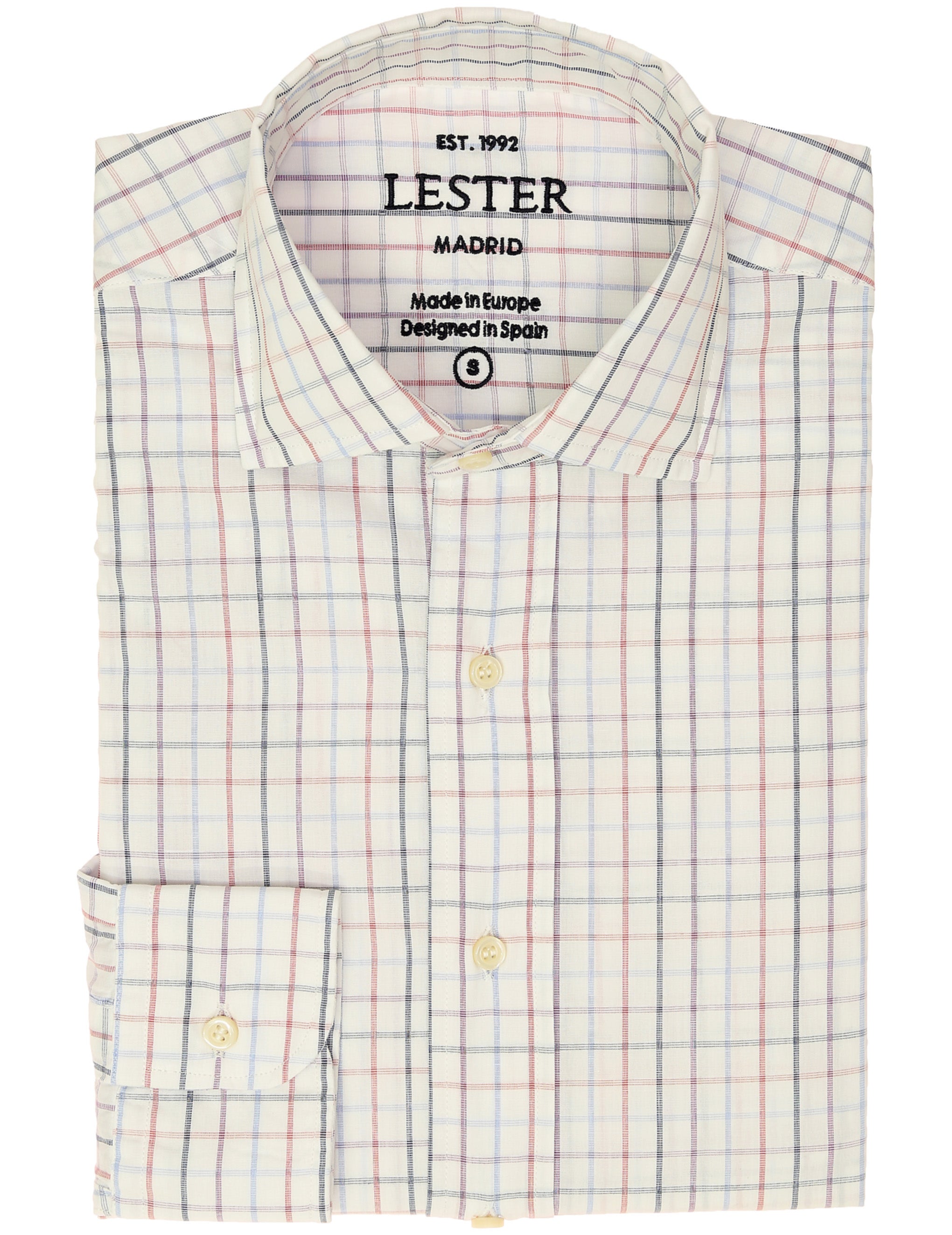 Camisa sport cuadro Azul/rosa