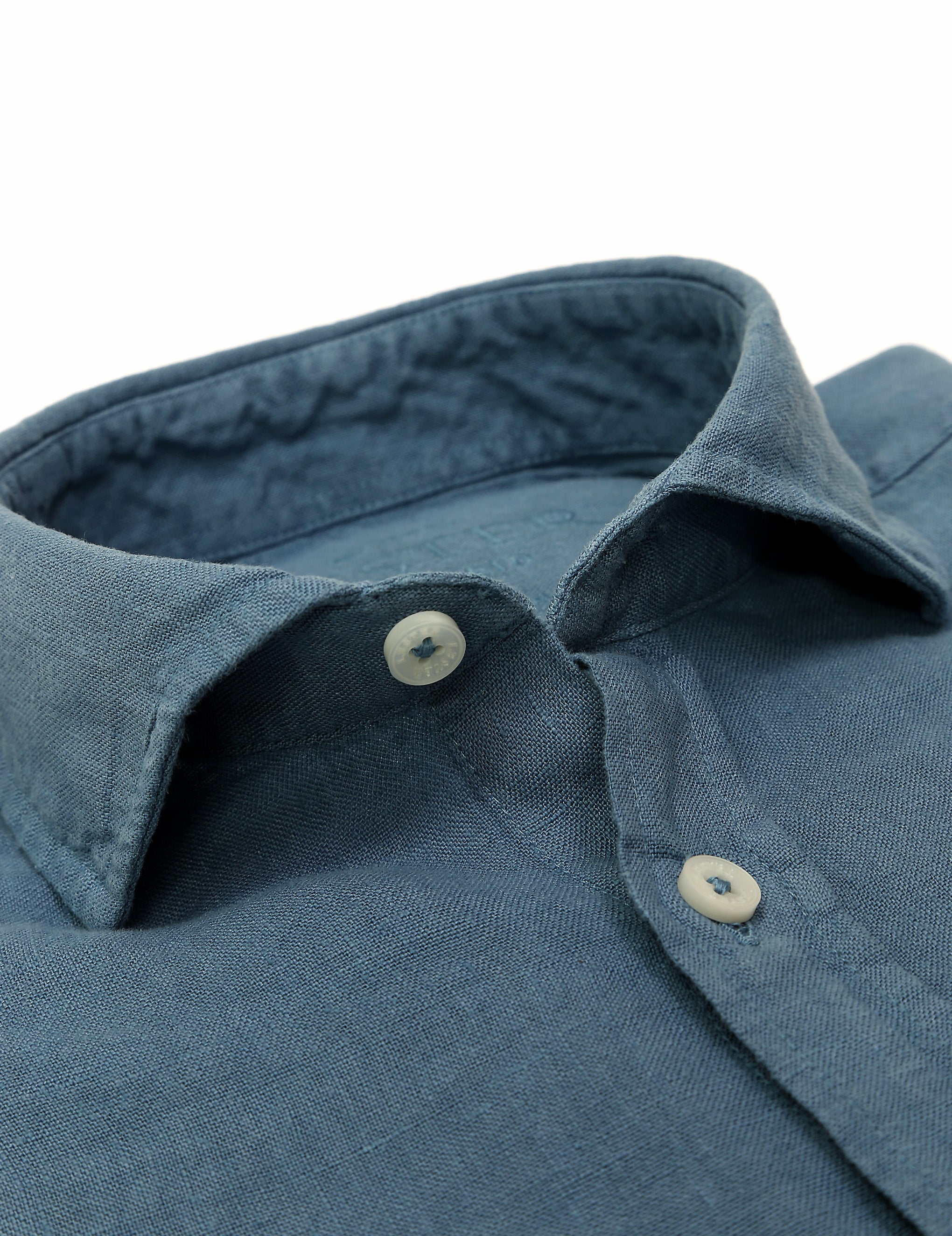 Camisa lino lisa lavada Azul oscuro