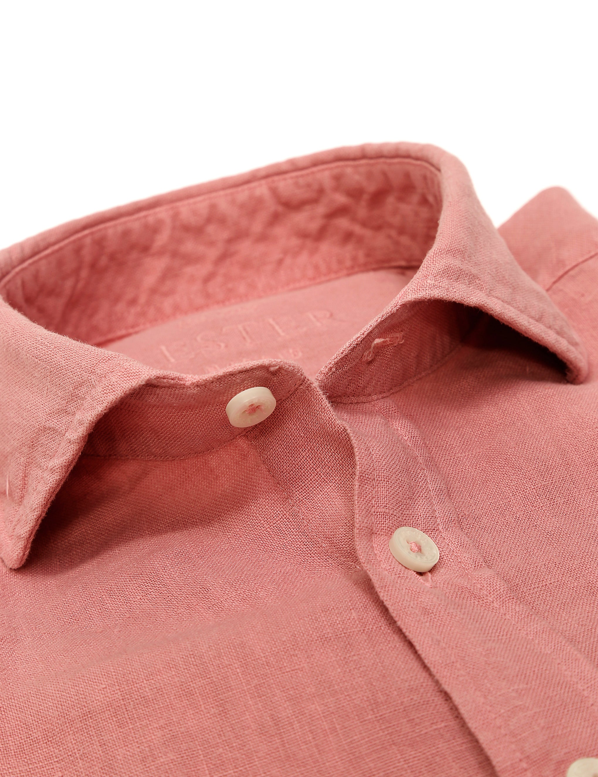 Camisa lino lisa lavada Rosa