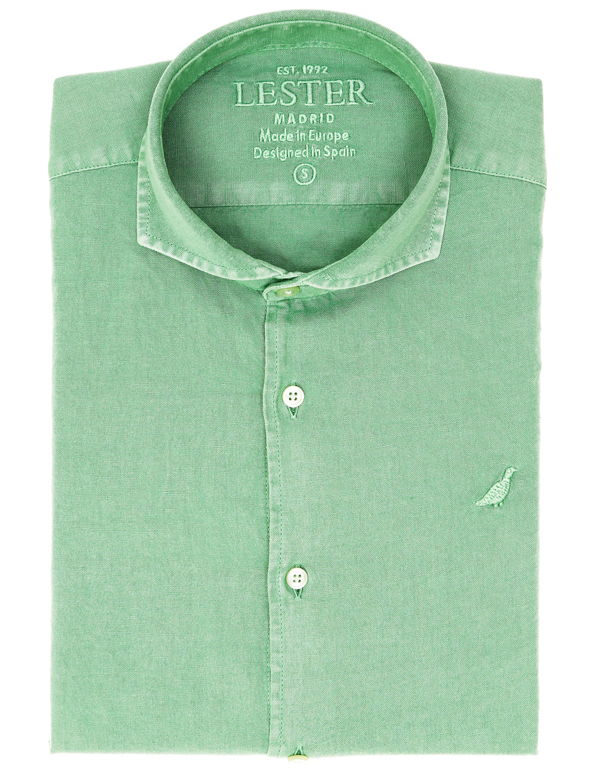 Camisa lino algodón lavada Verde claro