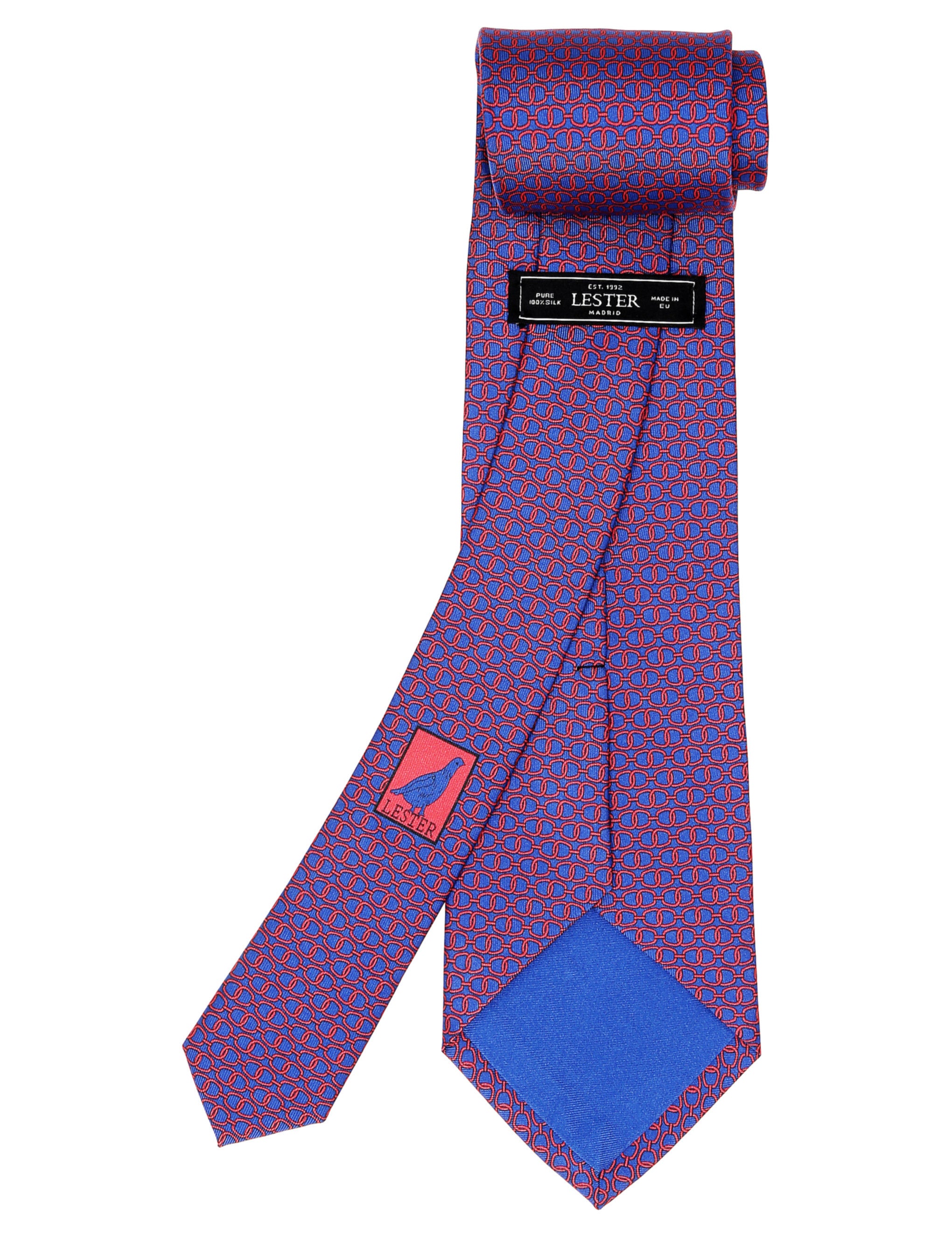 Corbata cadena horizontal Azul/rojo