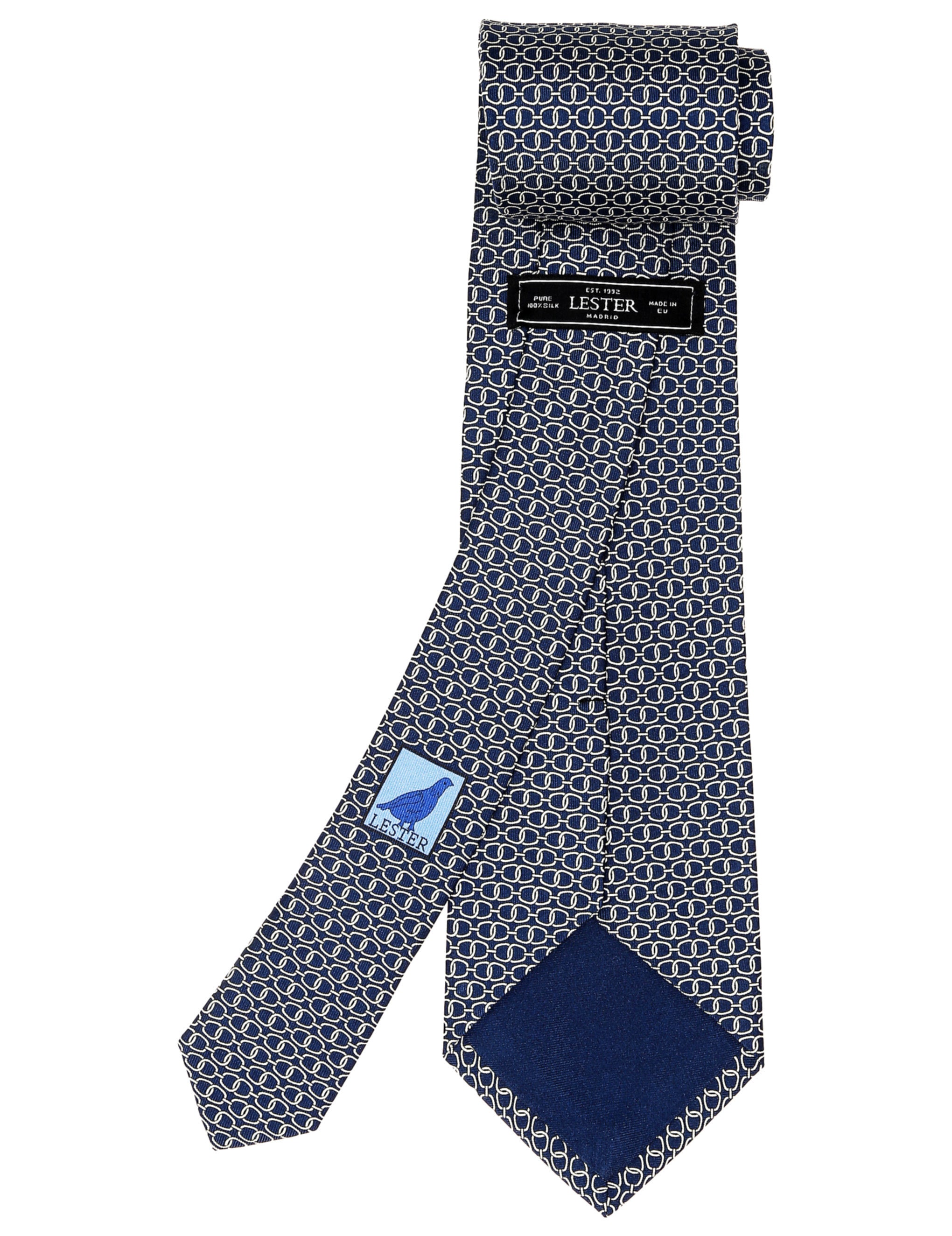 Corbata cadena horizontal Azul/blanco