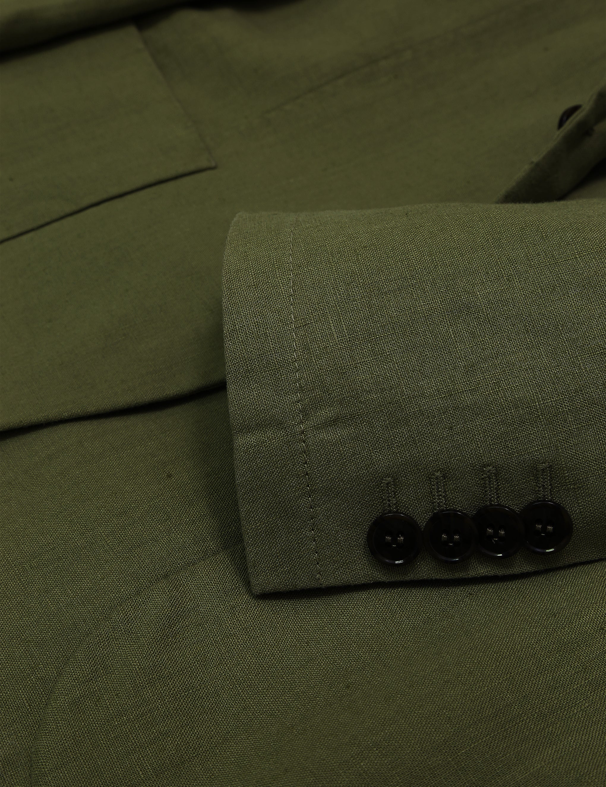 Chaqueta lino lavada Verde